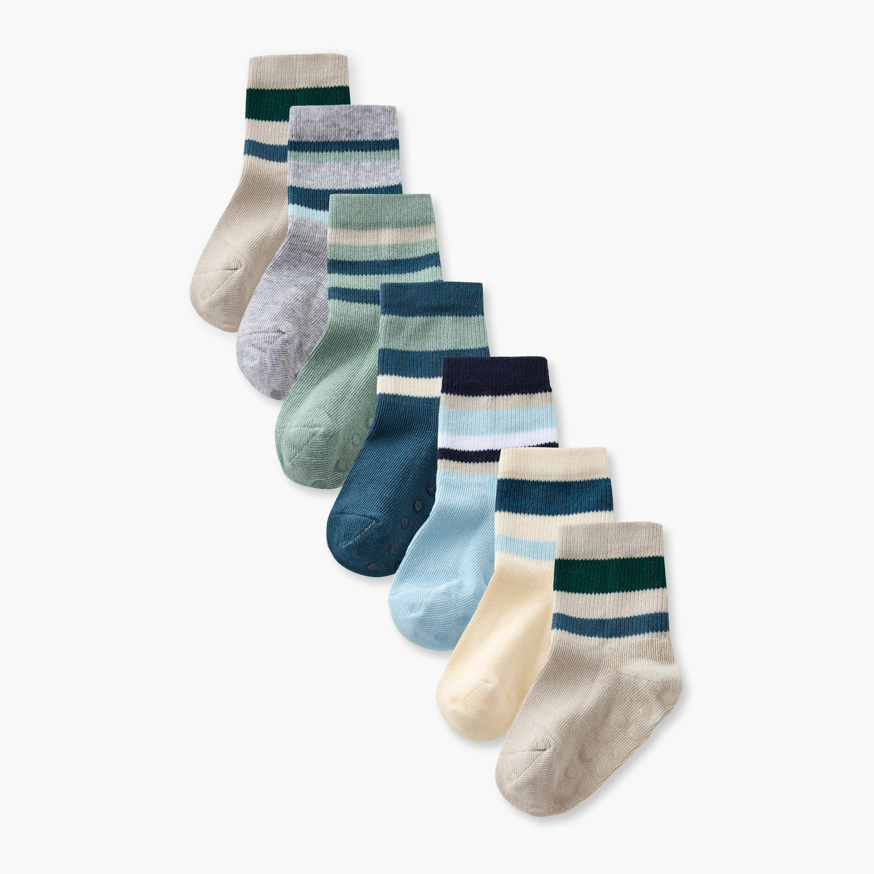 Pack of 7 Juniors Baby Boys Socks Ankle Length Striped-baby-boys-accessories-socks-image-1