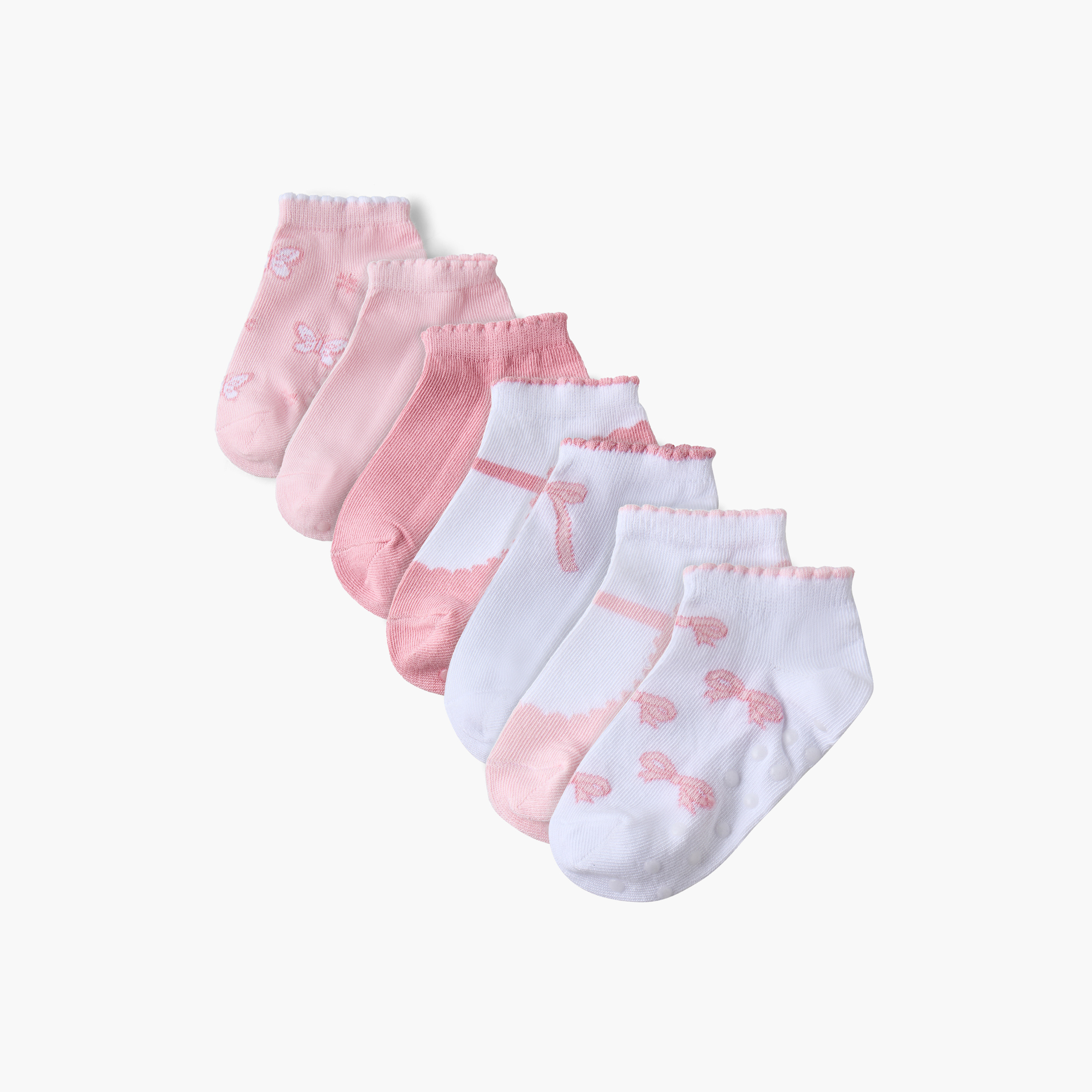 طقم 7 جوارب للبنات الرضع بتصاميم متنوعة-baby-girls-accessories-socks-image-1