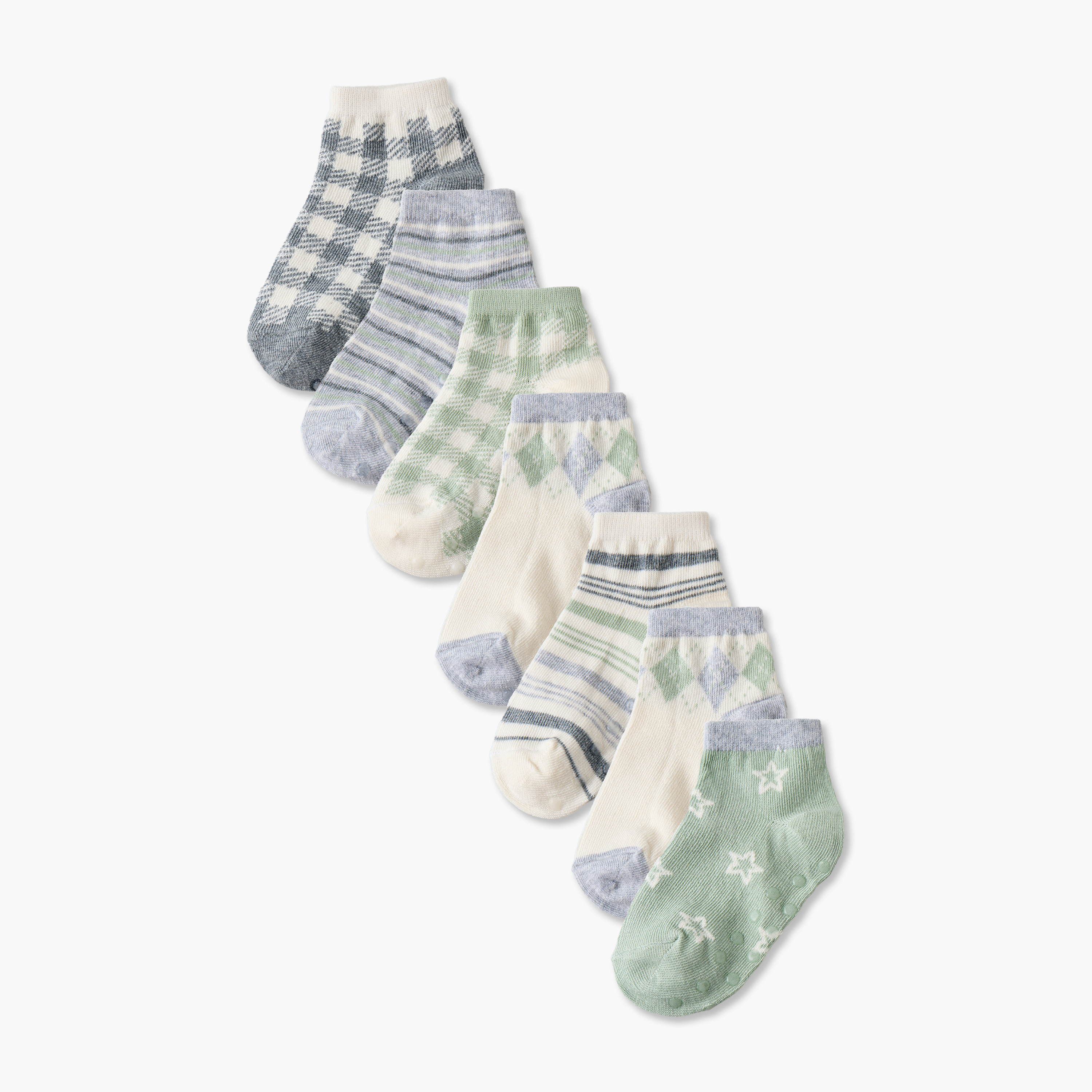 طقم جوارب 7 أزواج للأولاد الرضع مع نقاط مانعة للانزلاق-baby-boys-accessories-socks-image-1