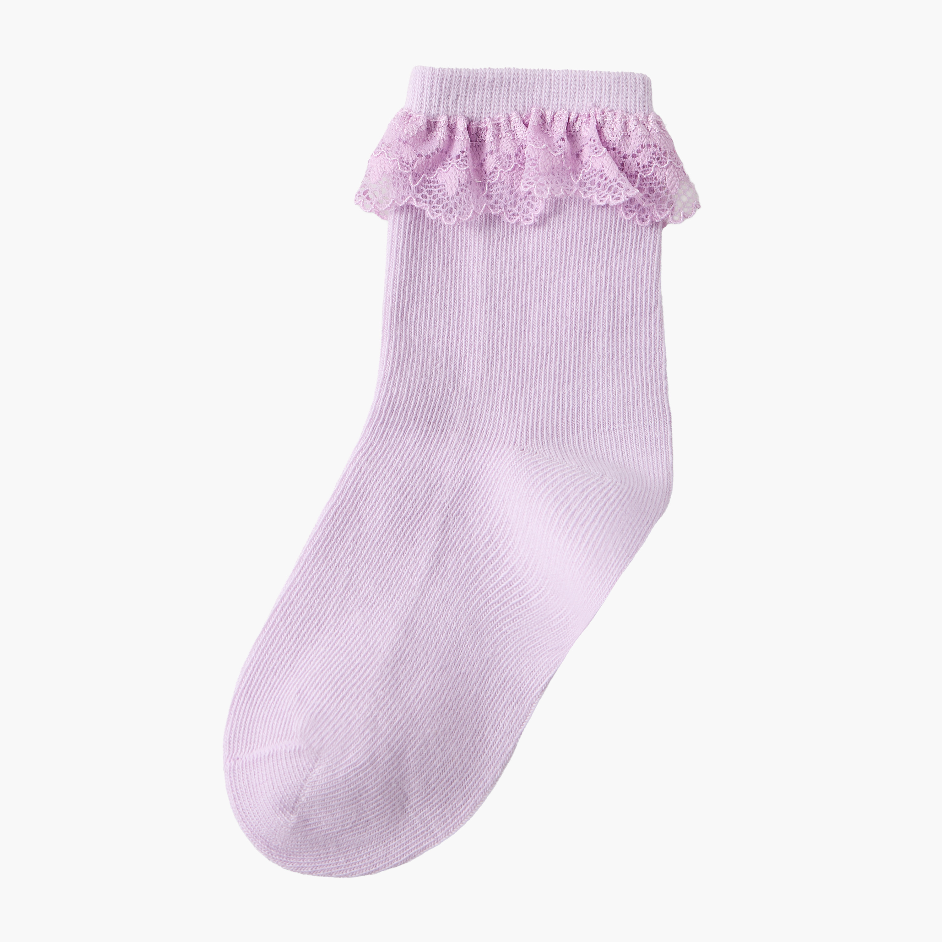 Pack of 7 Juniors Baby Girls Socks with Lace Trim-baby-girls-accessories-socks-image-3