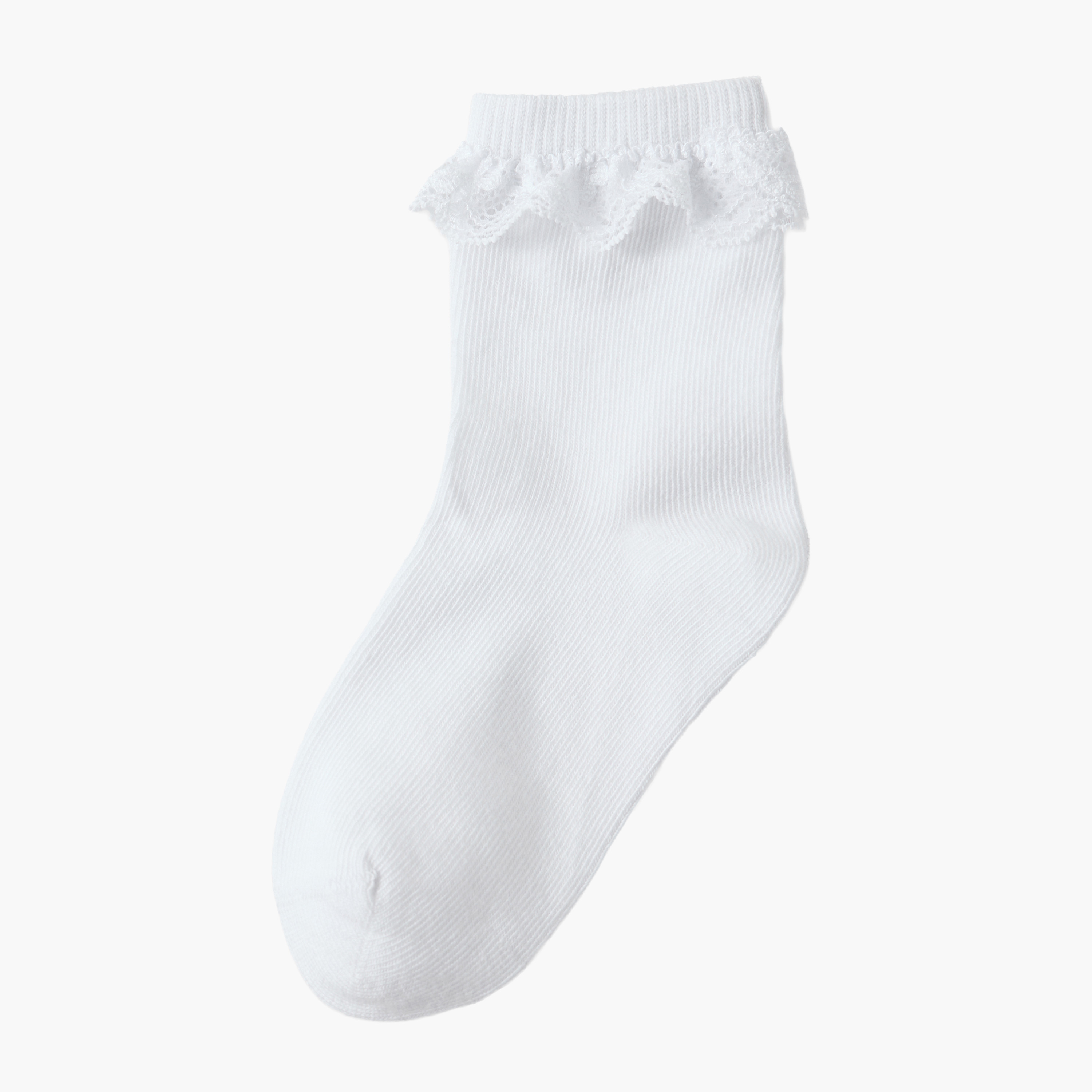 Pack of 7 Juniors Baby Girls Socks with Lace Trim-baby-girls-accessories-socks-image-8