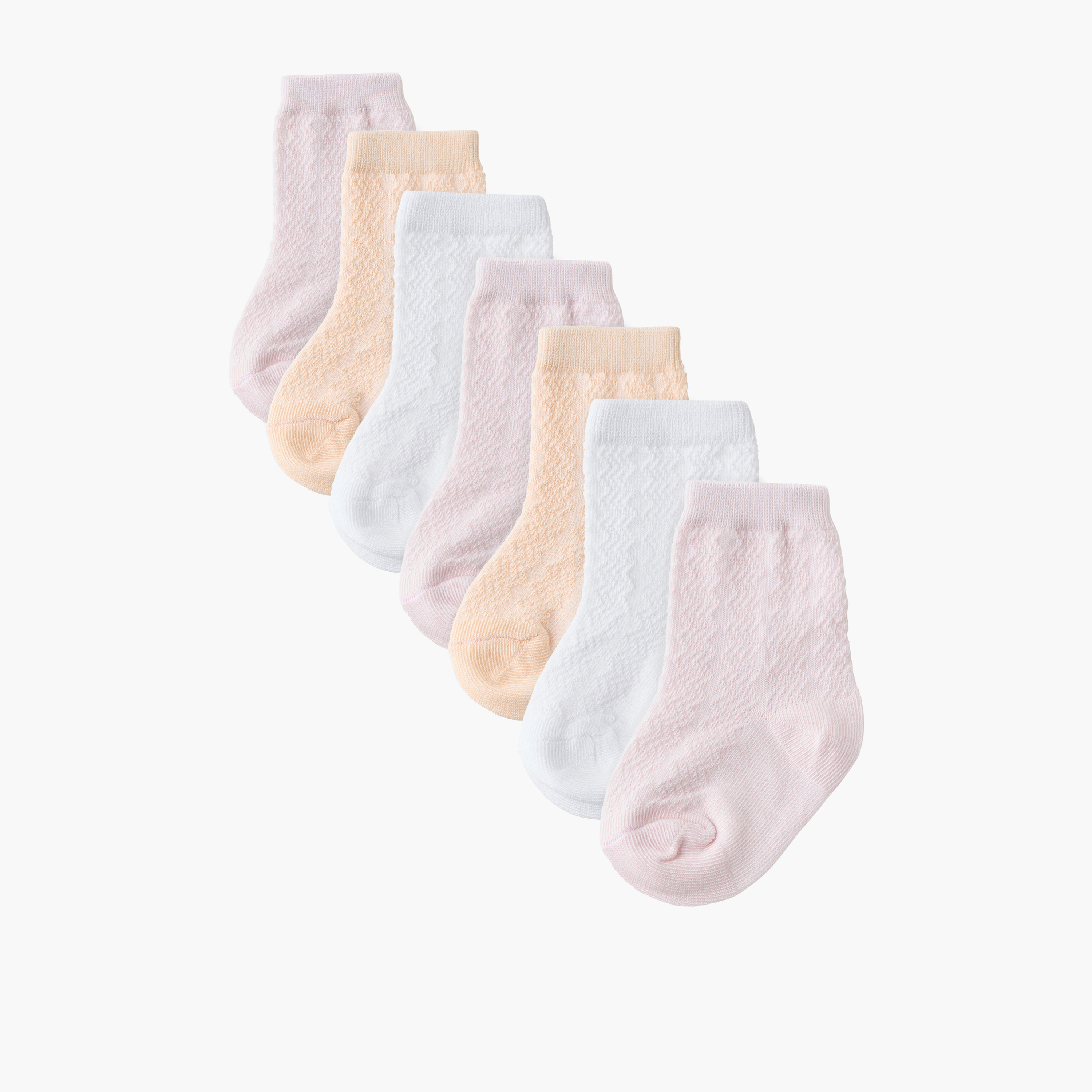 Pack of 7 Juniors Baby Girls Socks Ankle Length-baby-girls-accessories-socks-image-1