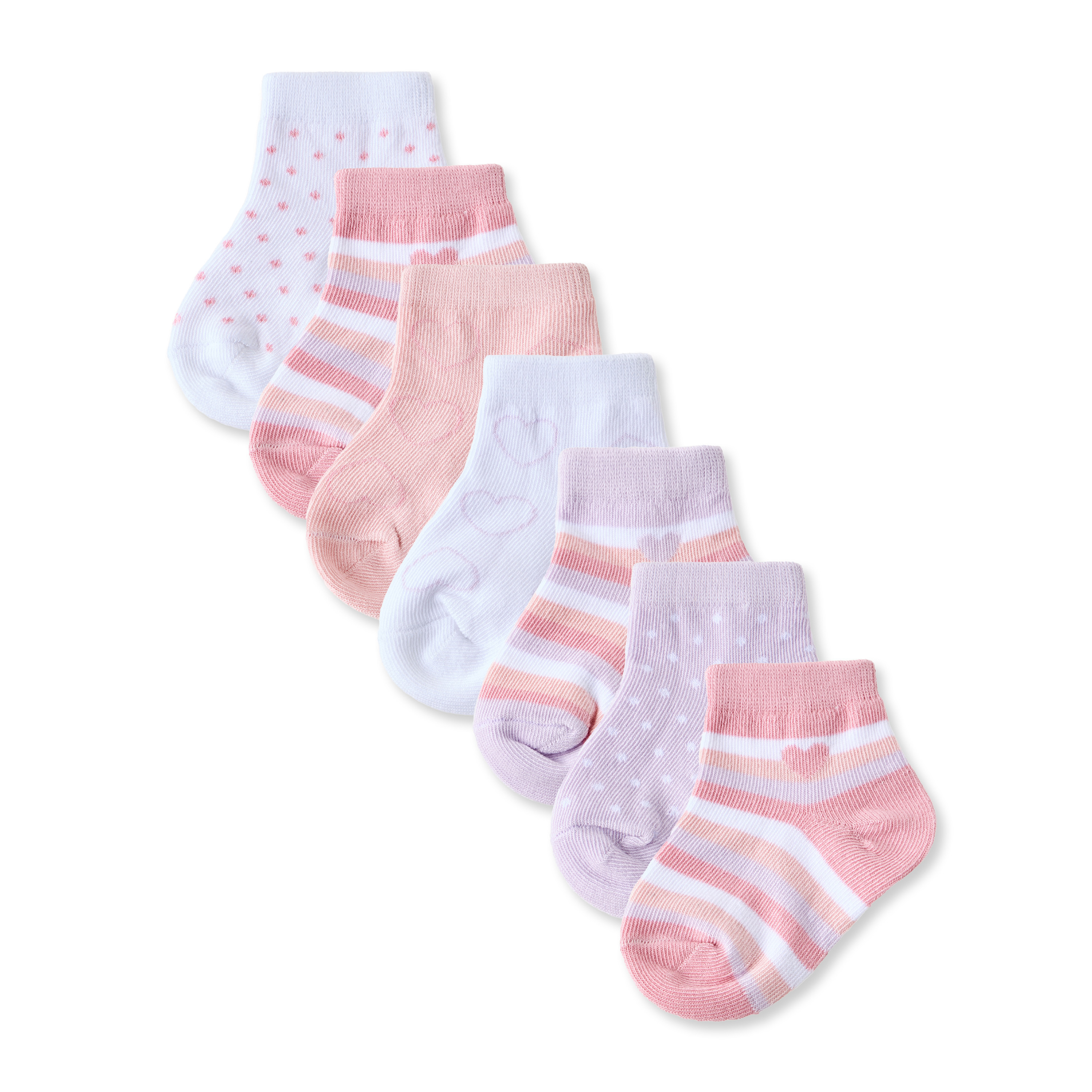 طقم جوارب أطفال 7 أزواج بطبعات للبنات من جونيورز-baby-girls-accessories-socks-image-1