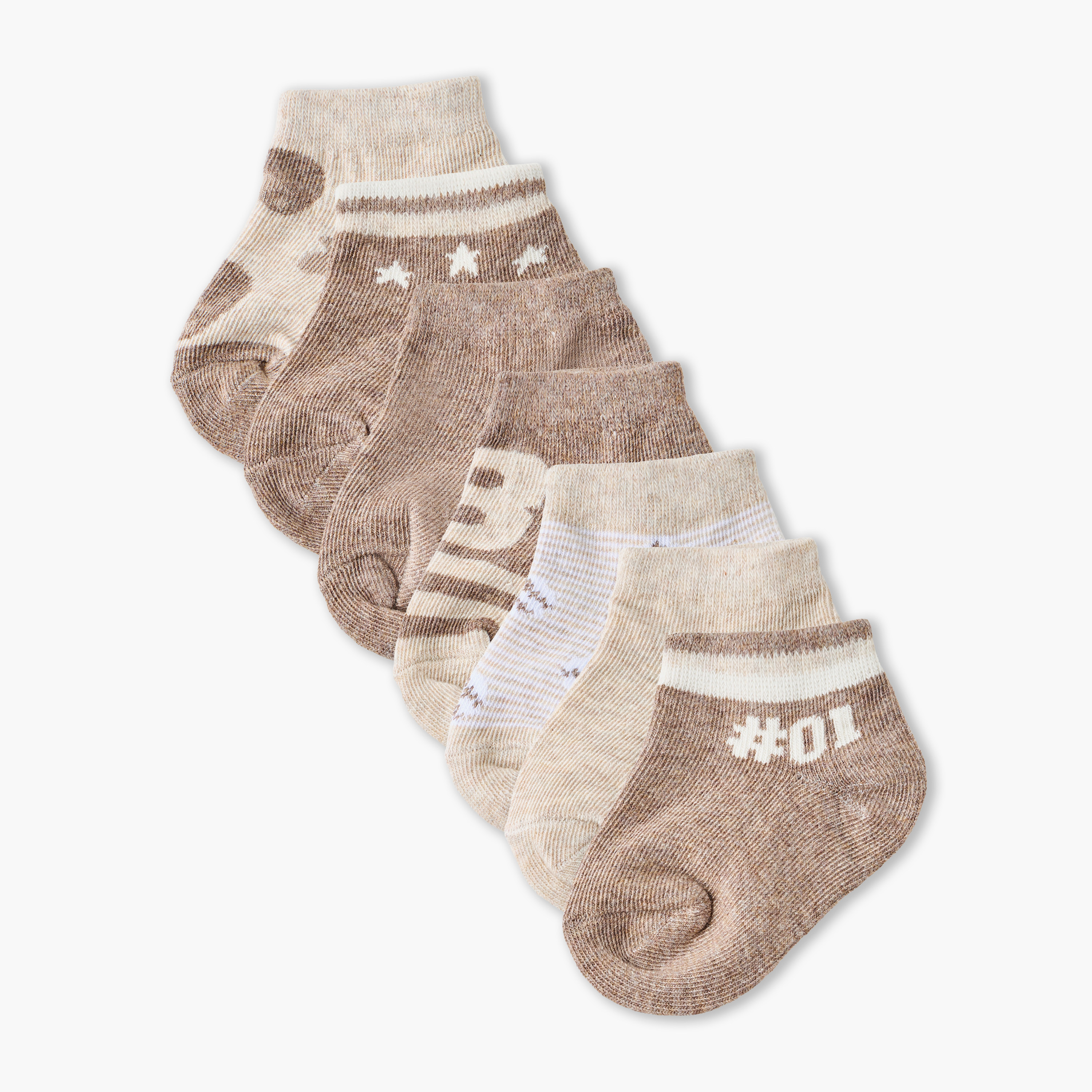 طقم جوارب قطنية للأطفال 7 قطع مريحة من جونيورز-baby-boys-accessories-socks-image-1