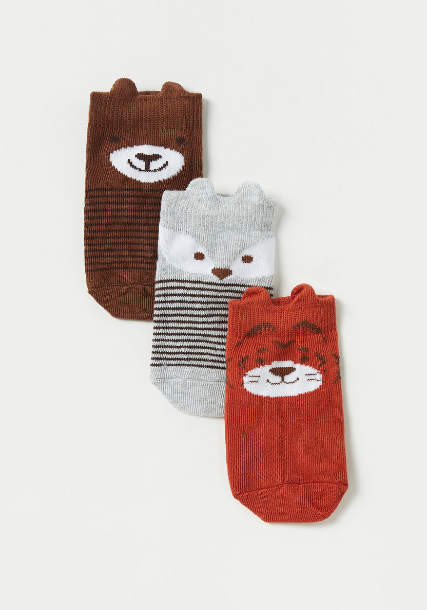 Juniors Textured Ankle Length Socks - Set of 3-Socks-image-1
