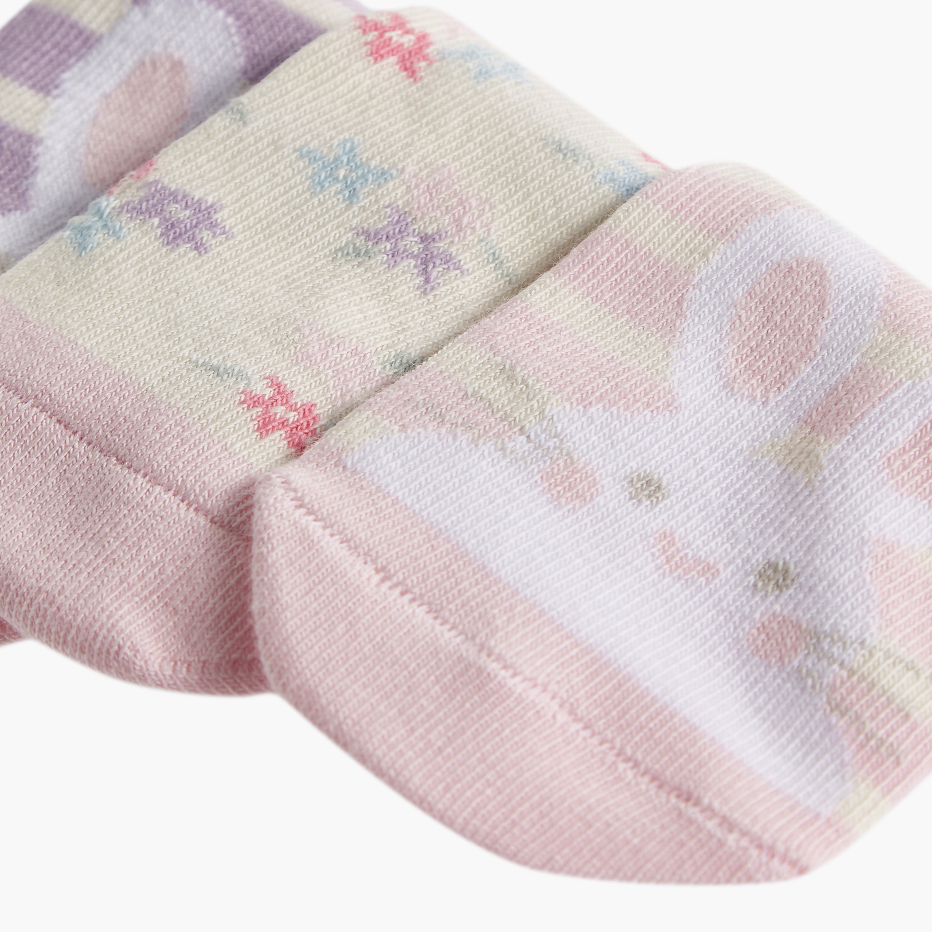 Juniors Printed Ankle Length Socks - Set of 3-baby-girls-accessories-socks-image-3