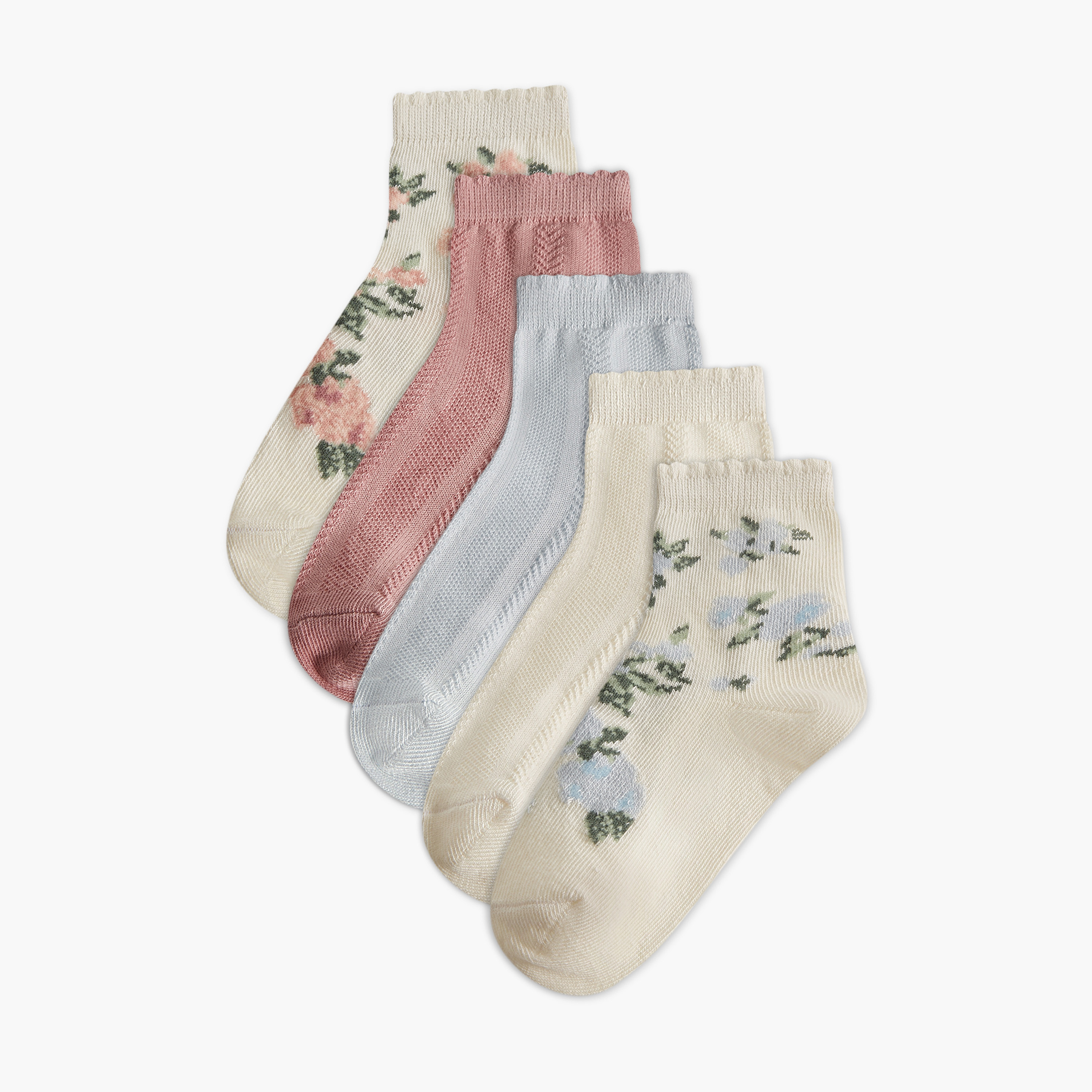 Juniors Assorted Ankle Length Socks - Set of 5-baby-girls-accessories-socks-image-1