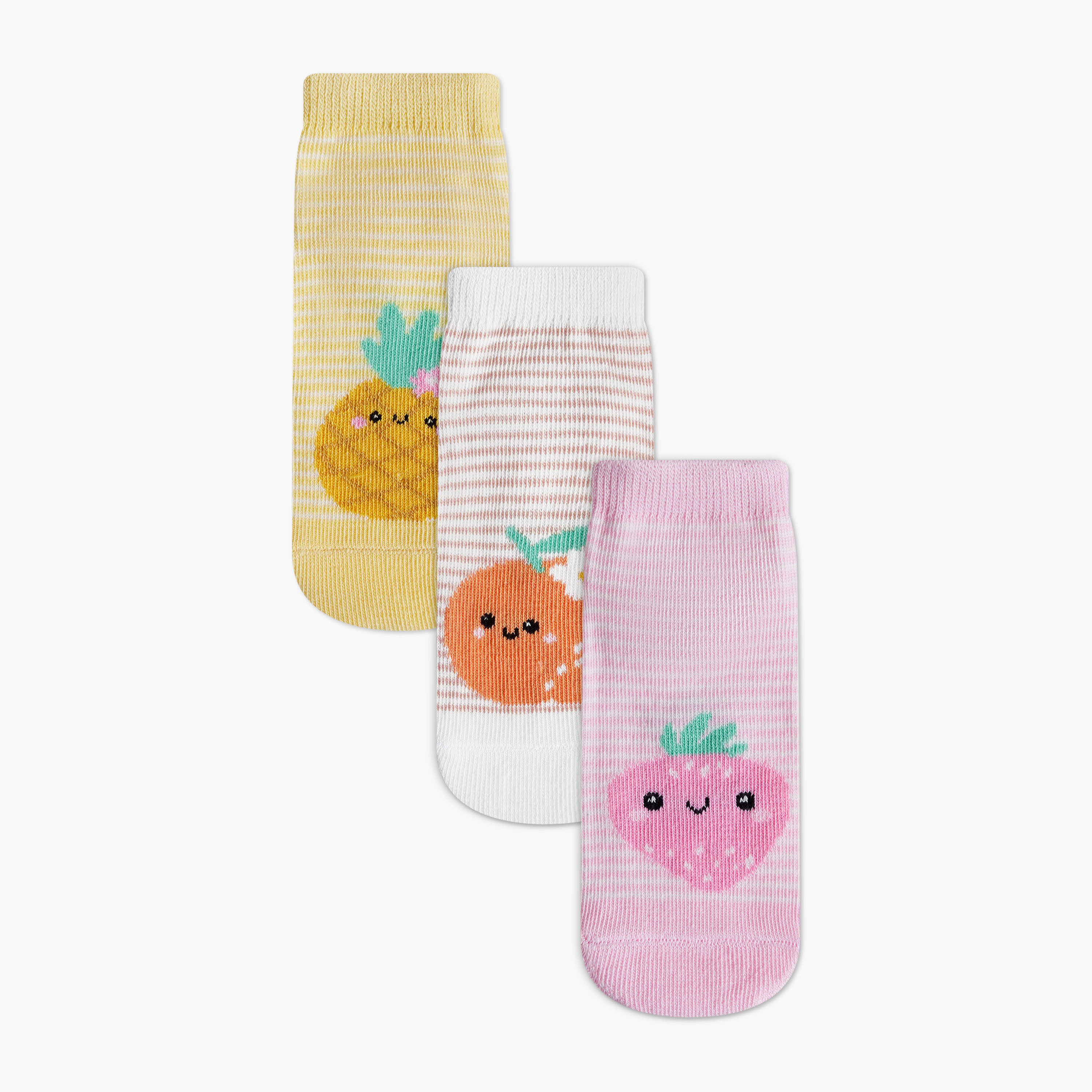 Pack of 3 Juniors Baby Girls Socks Ankle Length Fruit Print-baby-girls-accessories-socks-image-1