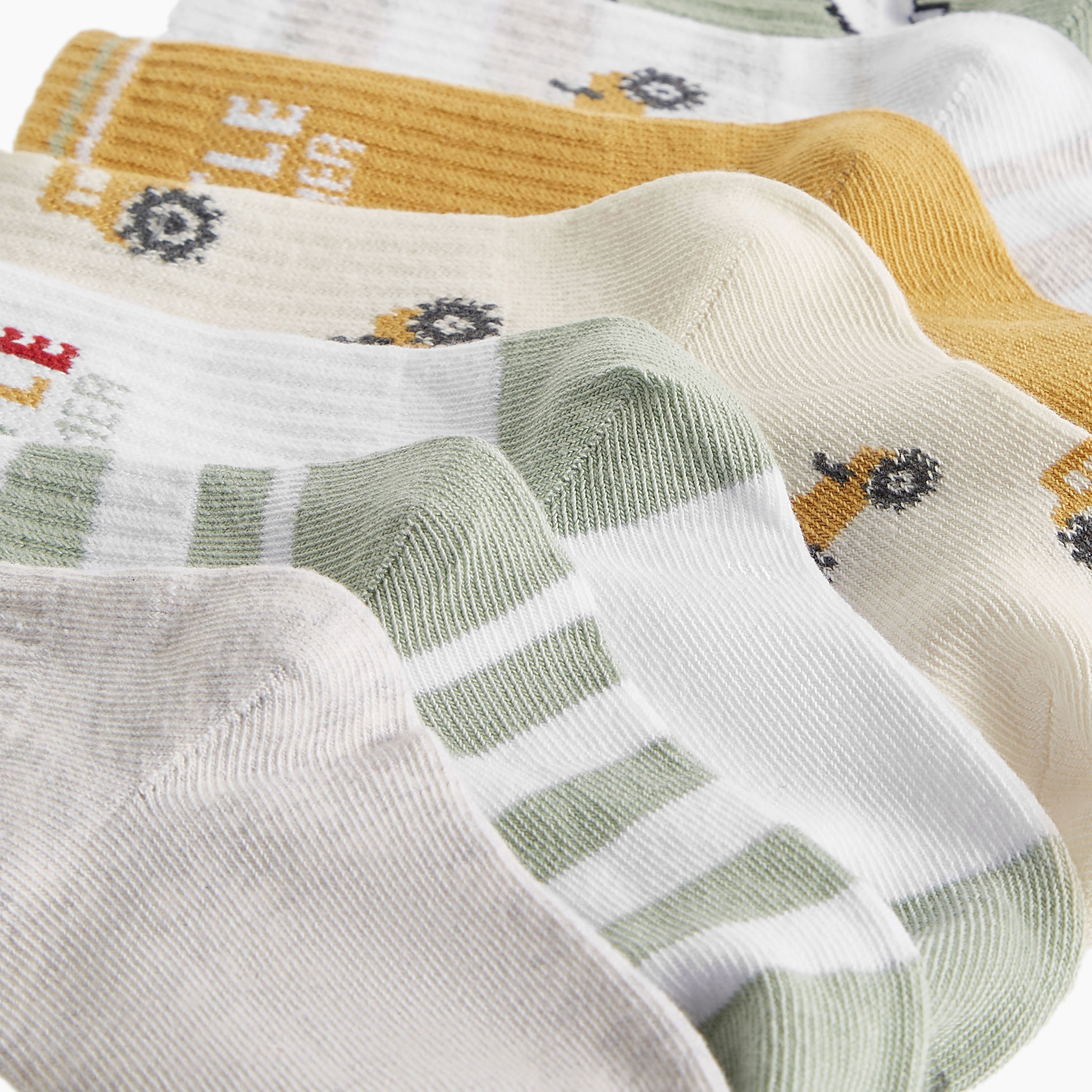 Juniors Printed Ankle Length Socks - Set of 7-baby-boys-accessories-socks-image-3