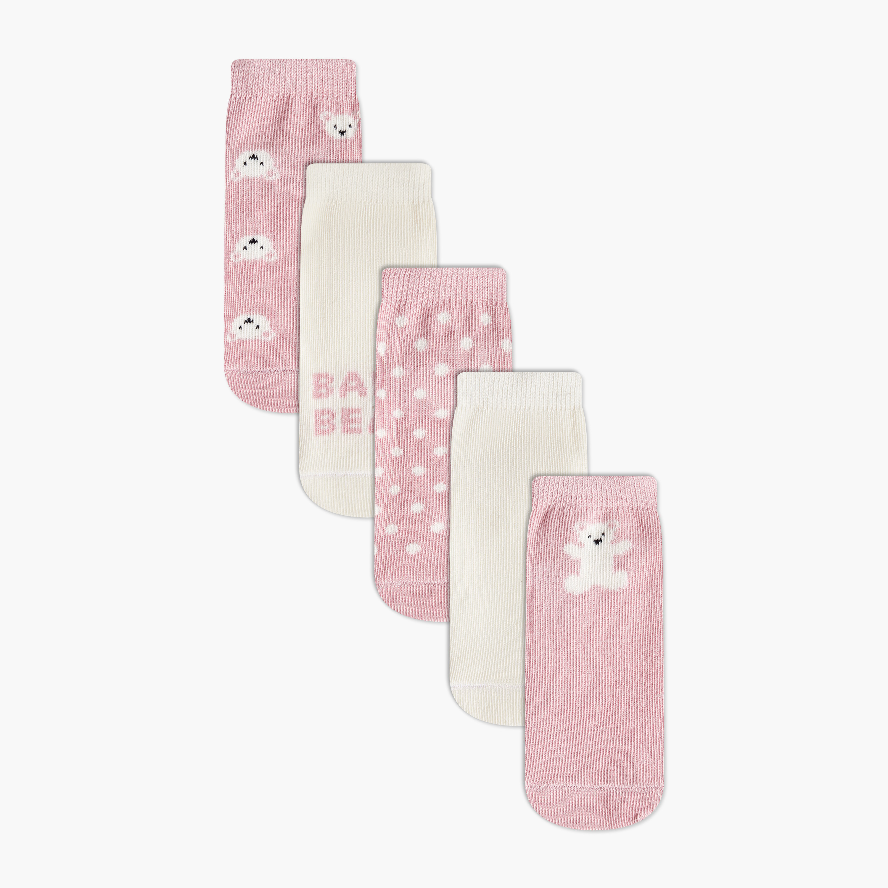 Pack of 5 Juniors Baby Girls Socks Bear Print-baby-girls-accessories-socks-image-1