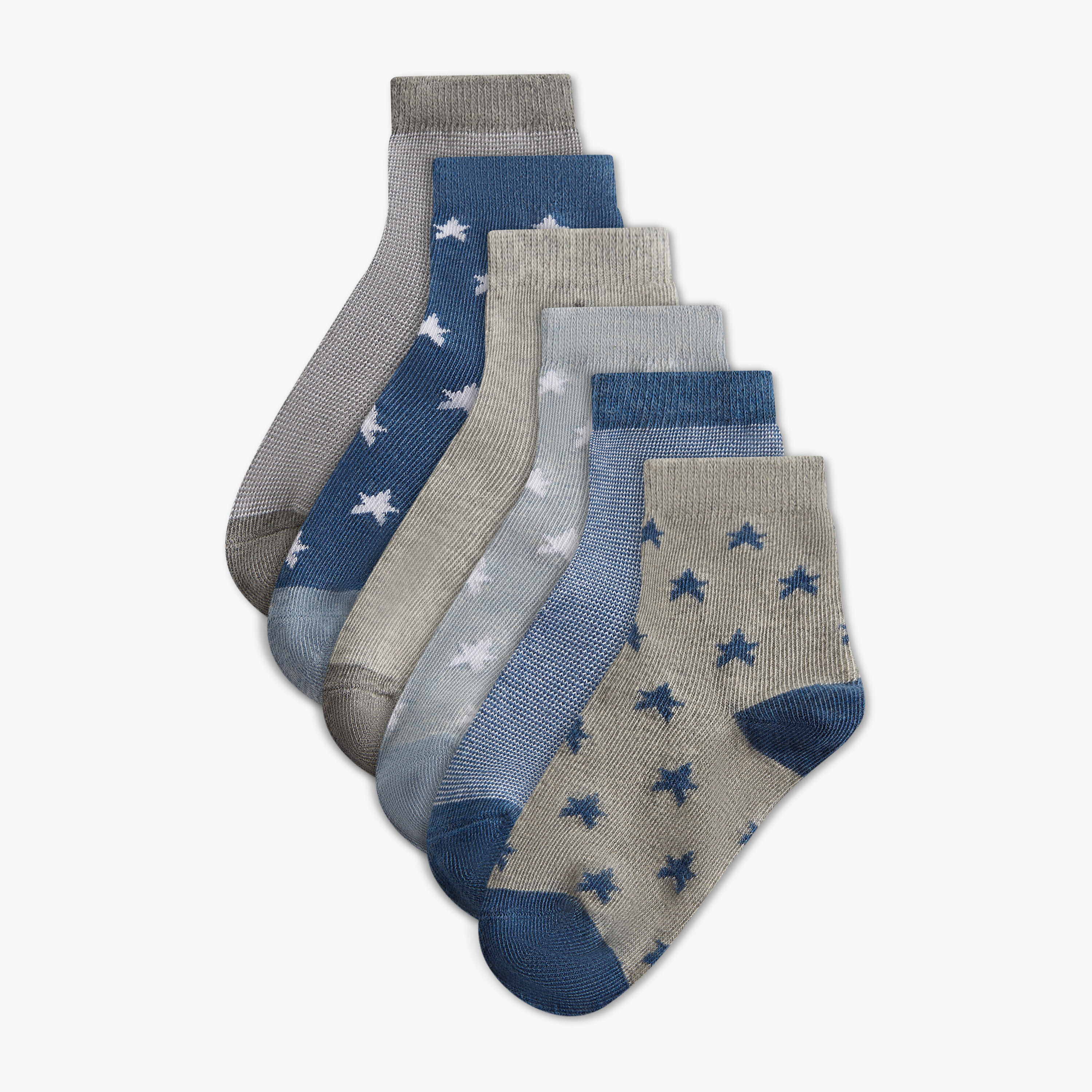 Juniors Printed Ankle Length Socks - Set of 7-baby-boys-accessories-socks-image-1
