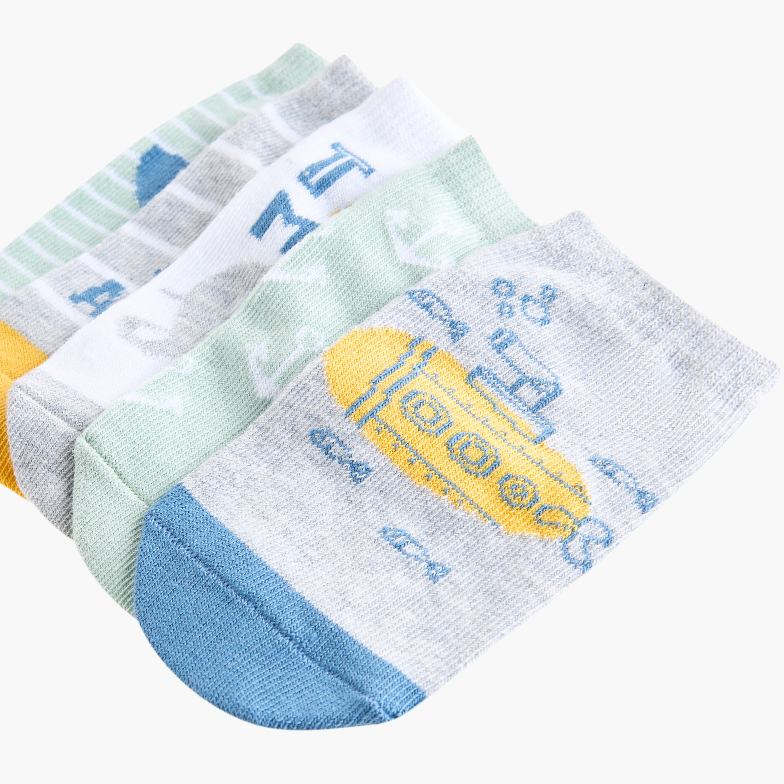 Juniors Printed Ankle Length Socks - Set of 5-baby-boys-accessories-socks-image-4