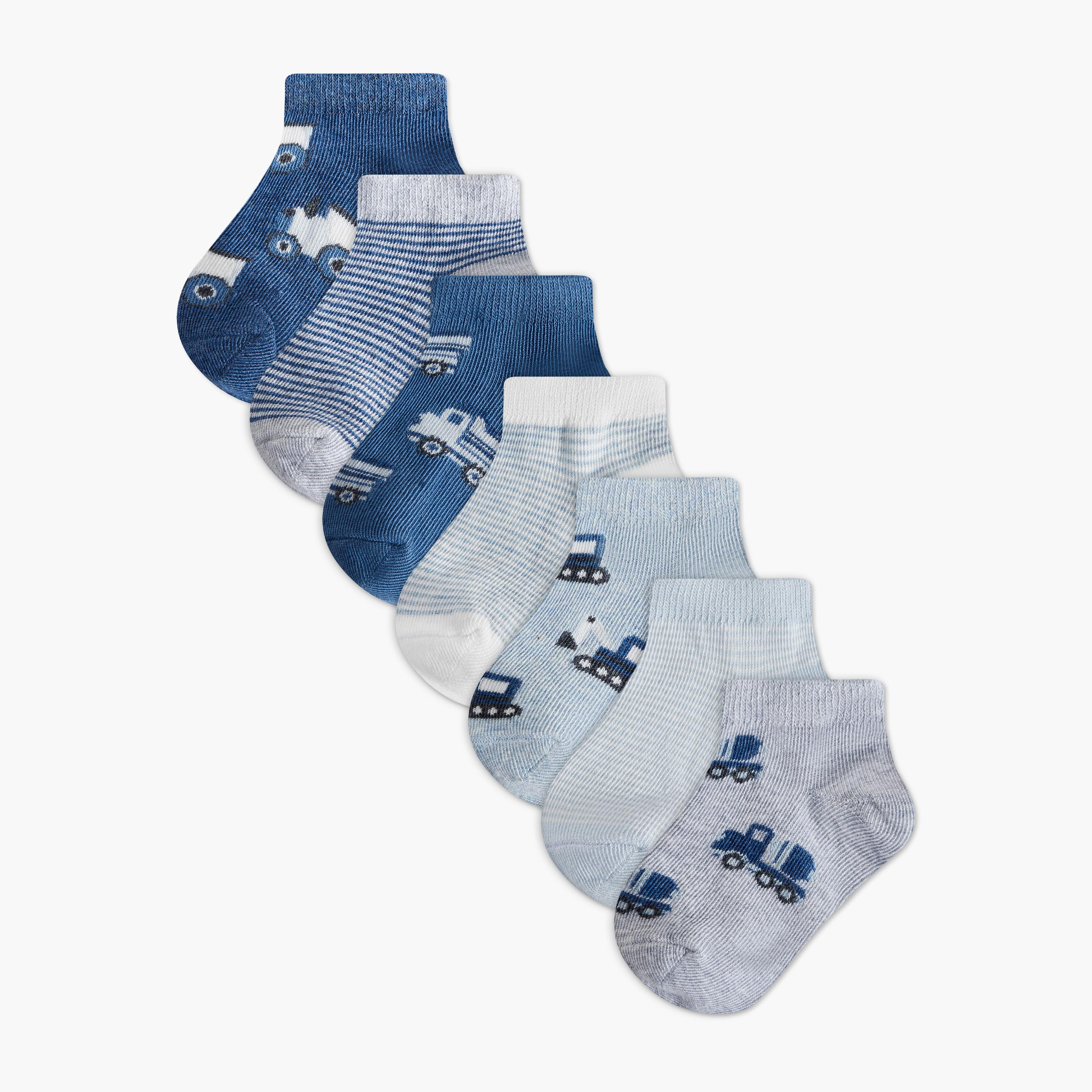 Pack of 7 Juniors Baby Boys Socks with Assorted Print-baby-boys-accessories-socks-image-1