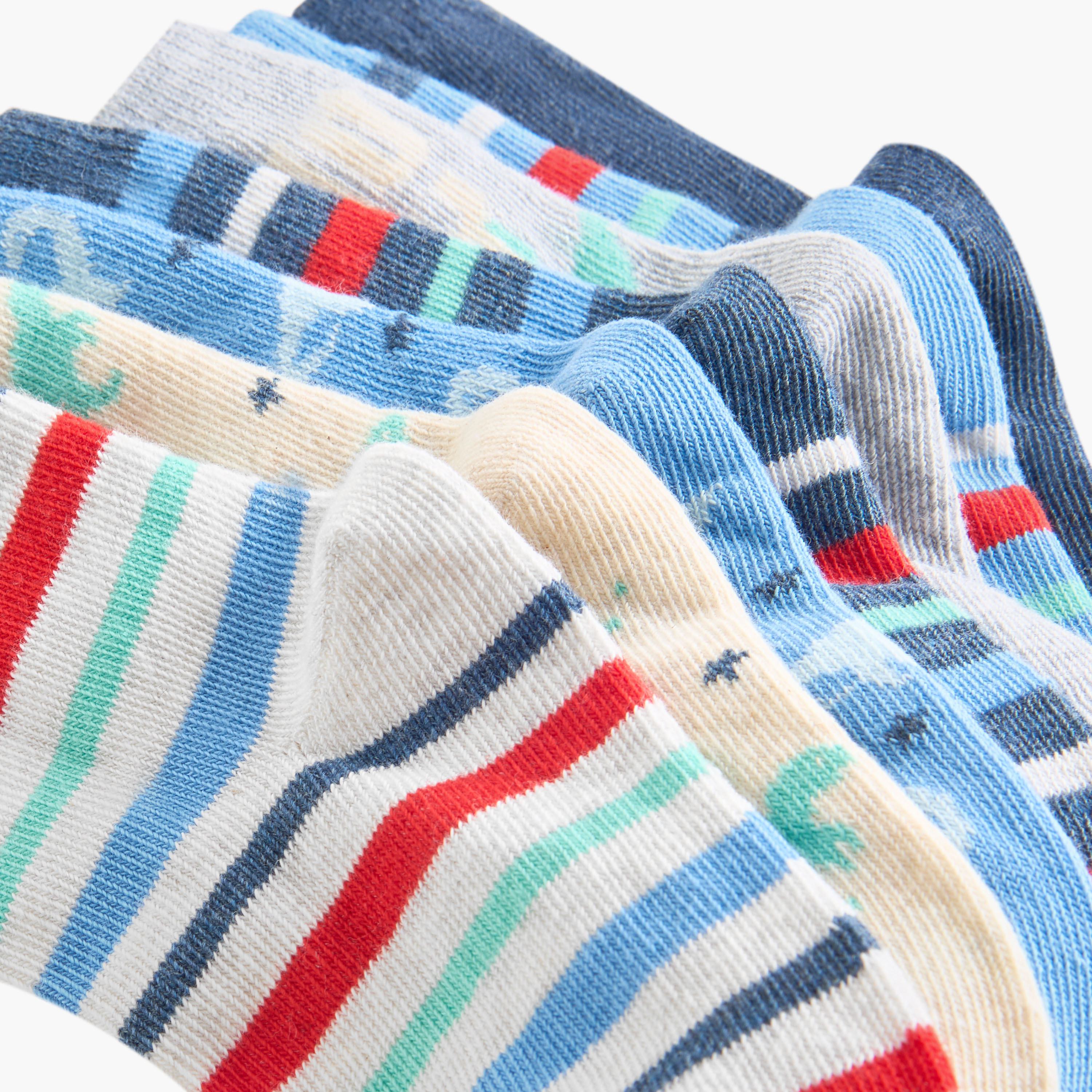 Juniors Printed Ankle Length Socks - Set of 7-baby-boys-accessories-socks-image-4
