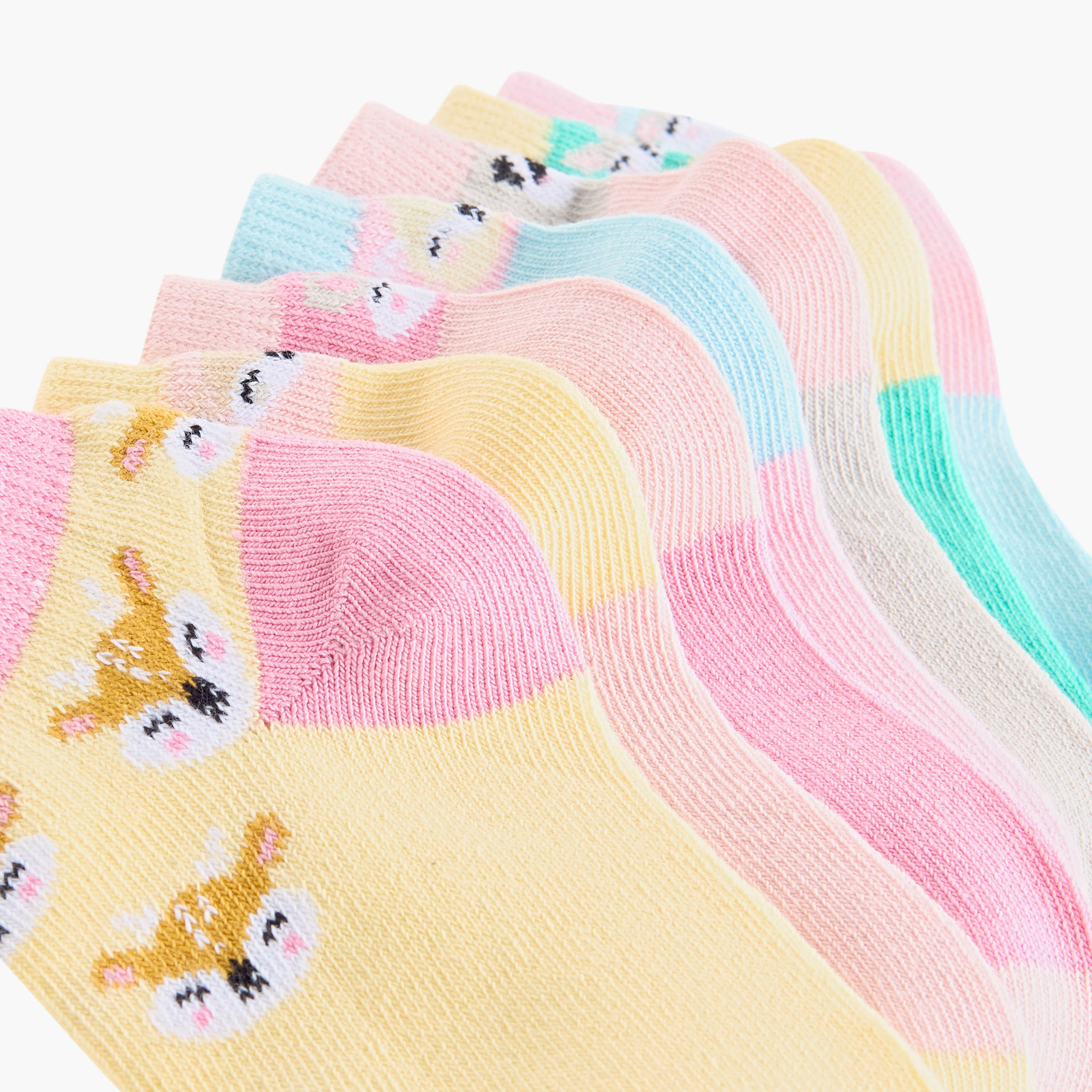 طقم جوارب طول الكاحل 7 أزواج بطبعات حيوانات من جونيورز-baby-boys-accessories-socks-image-4
