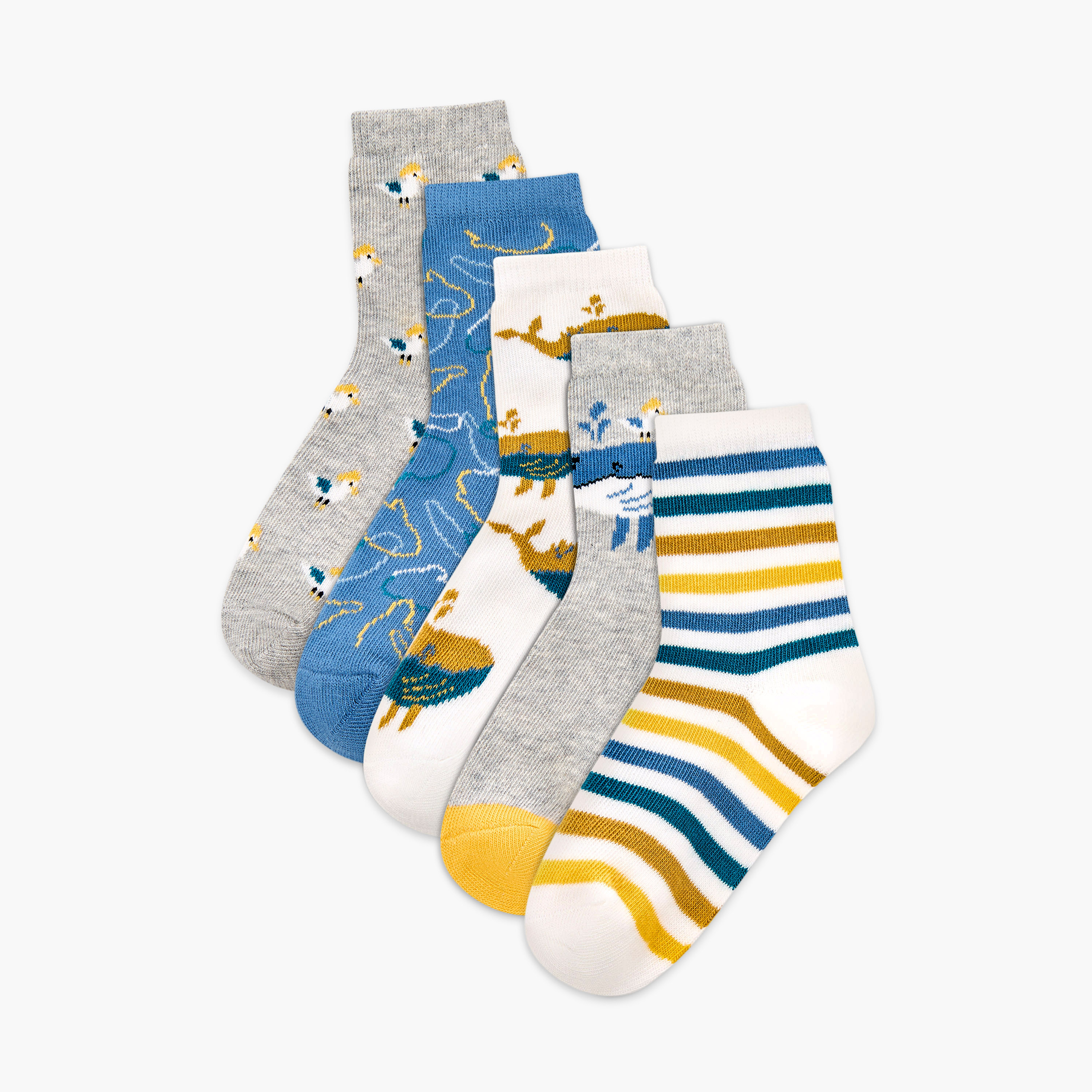 Juniors Printed Ankle Length Socks - Set of 5-promo_babyshop_Buy3for10_UAE230426-image-1