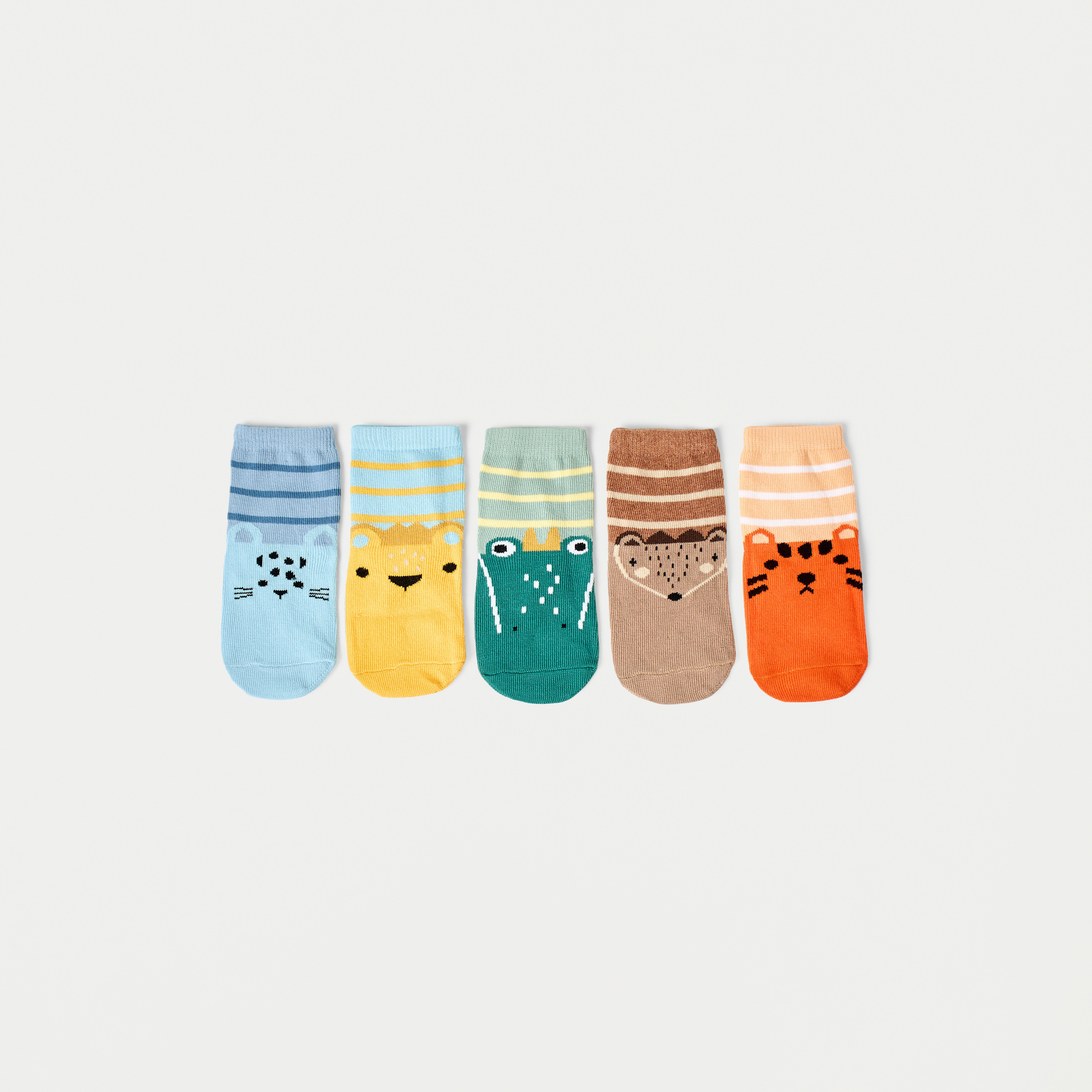 جوارب بطبعات حيوانات من جونيورز - طقم من 5 أزواج-baby-boys-accessories-socks-image-1