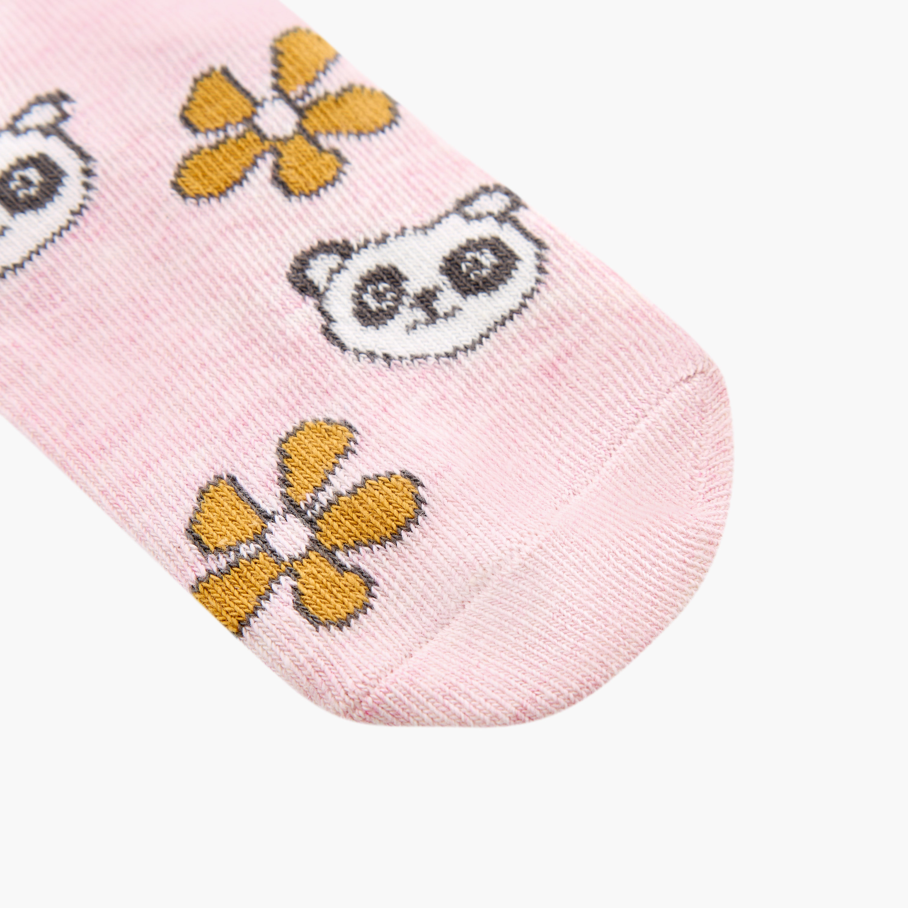 Juniors Printed Ankle Length Socks with Scalloped Hem - Set of 5-baby-girls-accessories-socks-image-3