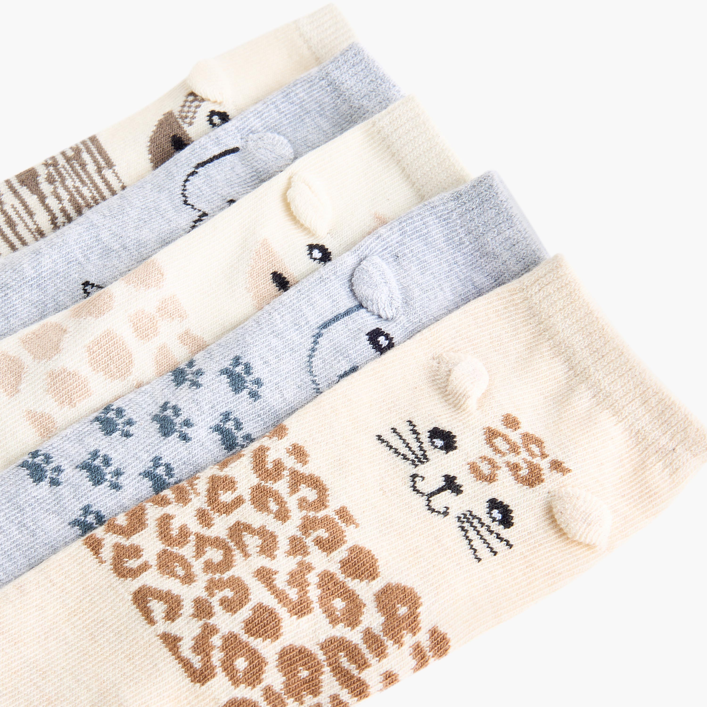 طقم جوارب بطول الكاحل 5 أزواج مزينة بأذنين من جونيورز-baby-boys-accessories-socks-image-4