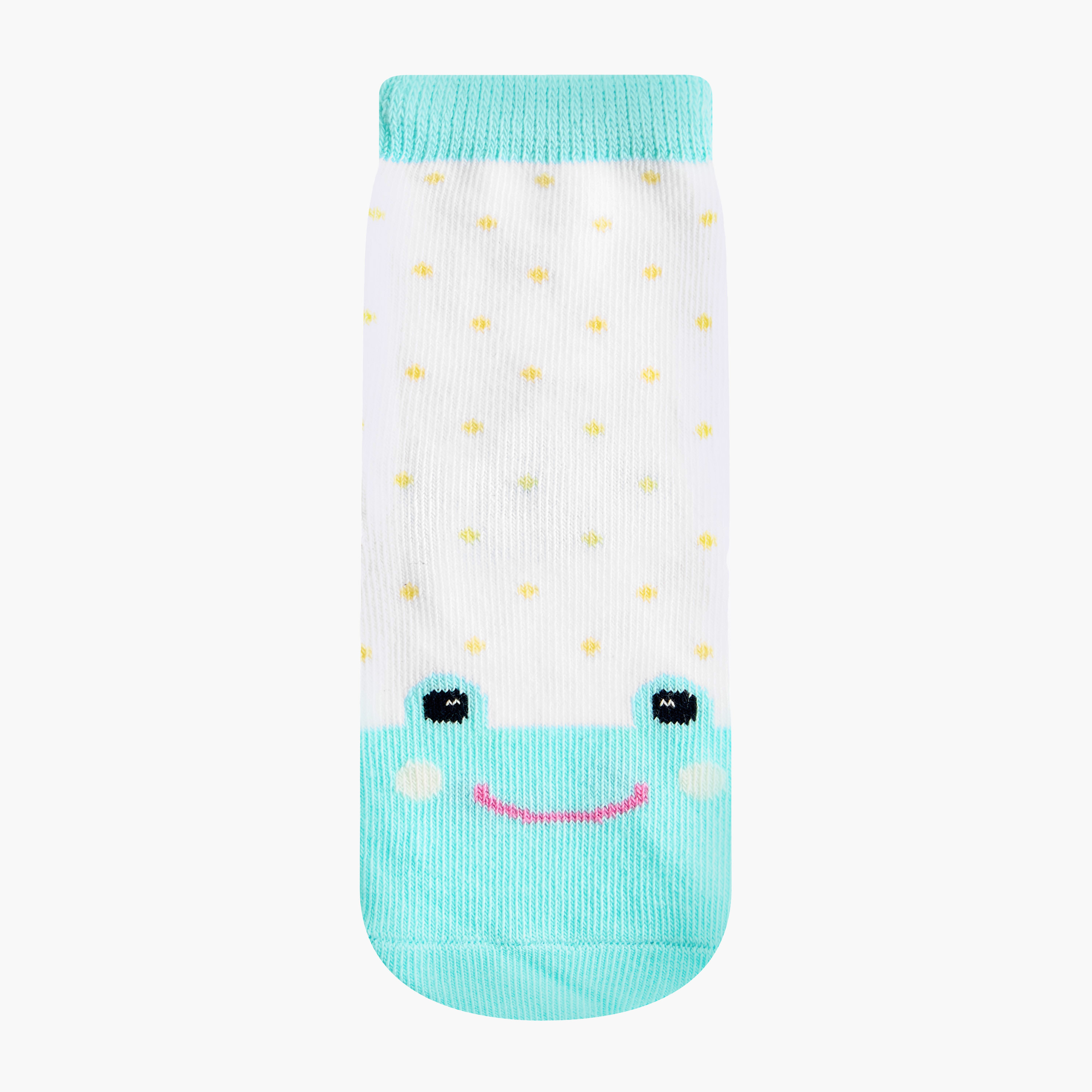 طقم جوارب بطول الكاحل 5 أزواج بطبعات وجوه حيوانات-baby-boys-accessories-socks-image-2