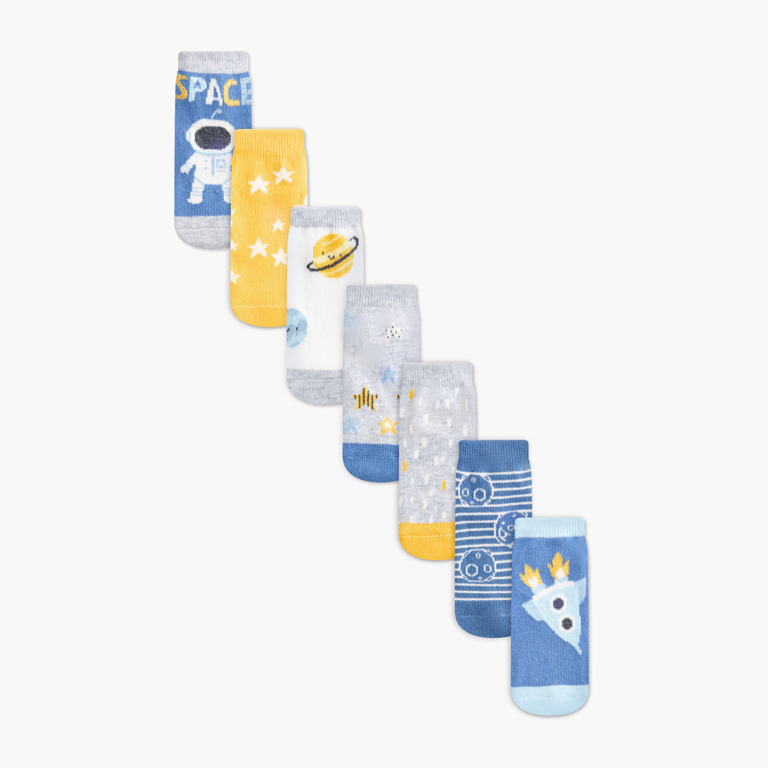 Juniors Print Ankle Length Socks - Set of 7-baby-boys-accessories-socks-image-1