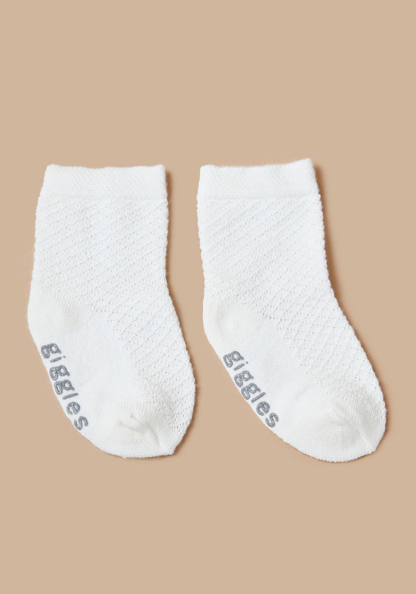 Giggles Textured Ankle Length Socks with Elasticated Hem - Set of 2-Socks-image-0