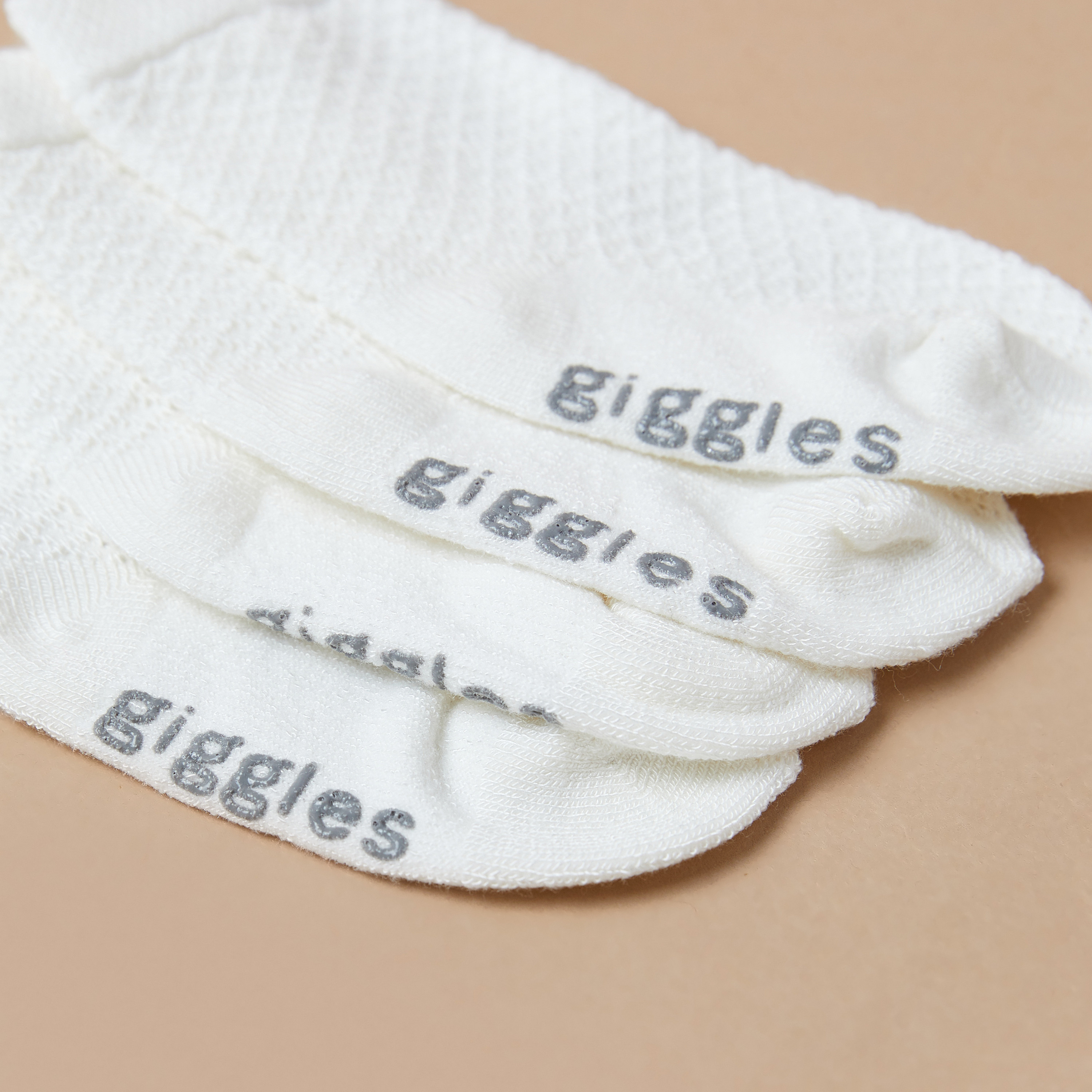 Giggles Textured Ankle Length Socks with Elasticated Hem - Set of 2-baby-girls-accessories-socks-image-3