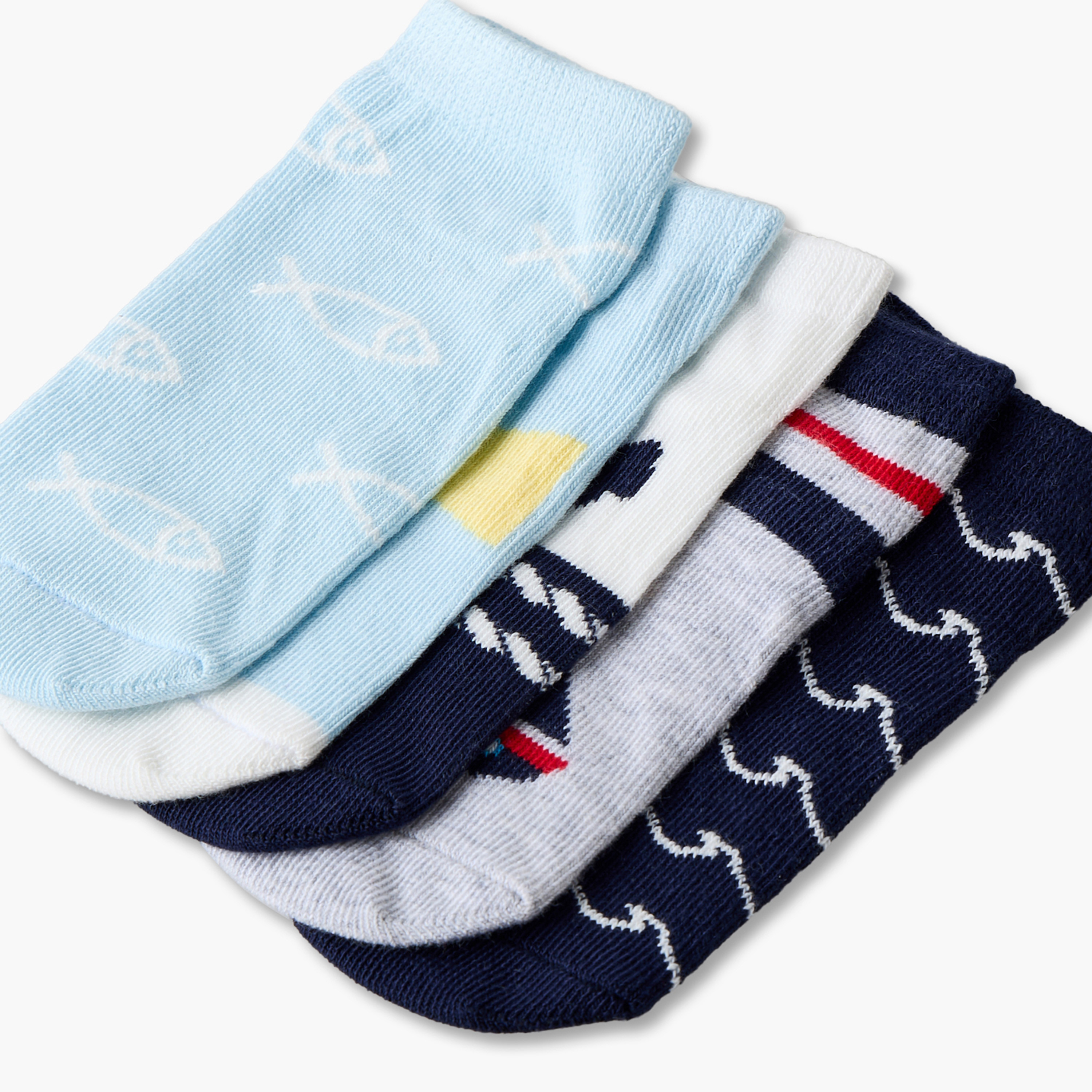 Pack of 5 Juniors Baby Boys Socks with Nautical Print-baby-boys-accessories-socks-image-8