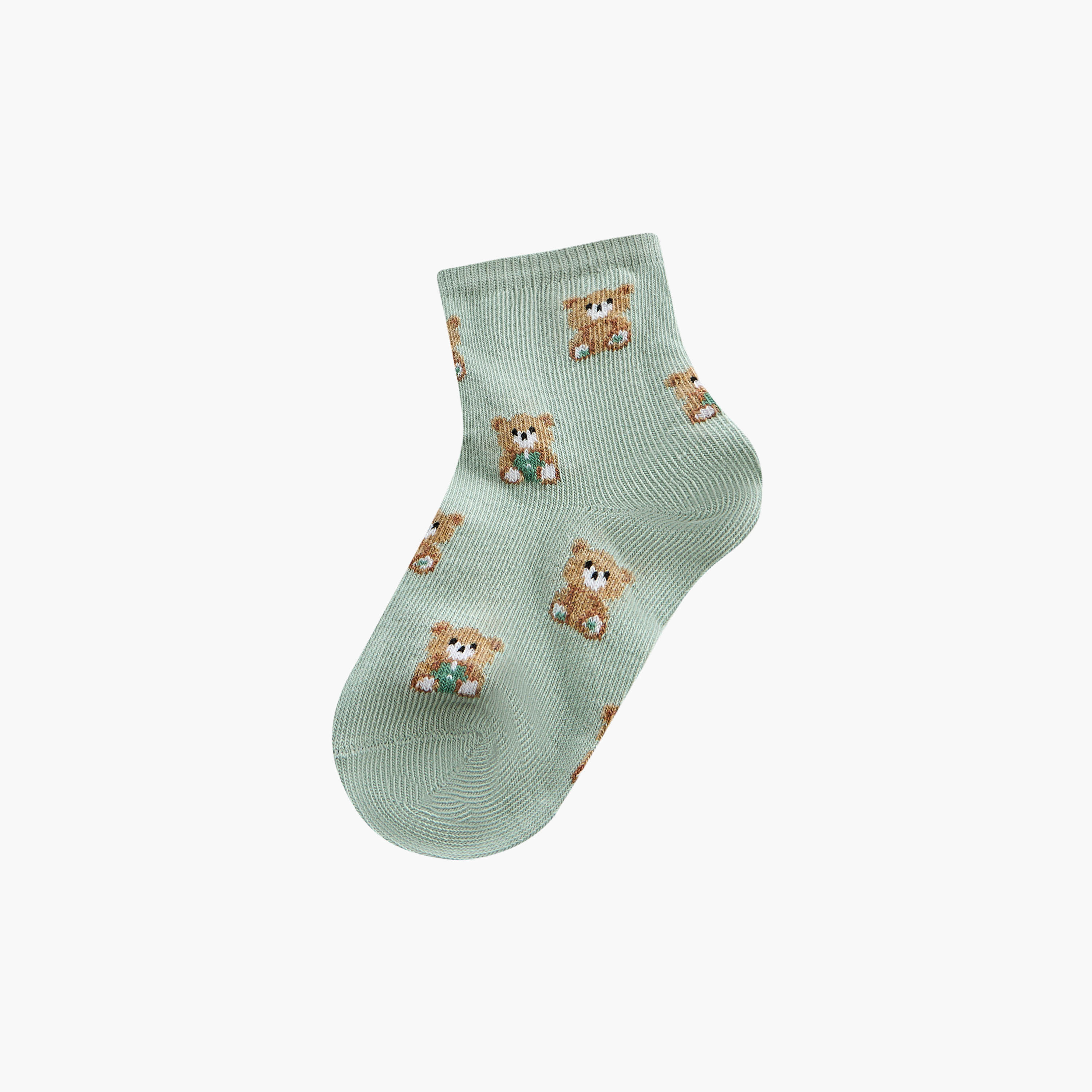 Juniors Bear Print Socks - Set of 5-baby-girls-accessories-socks-image-2