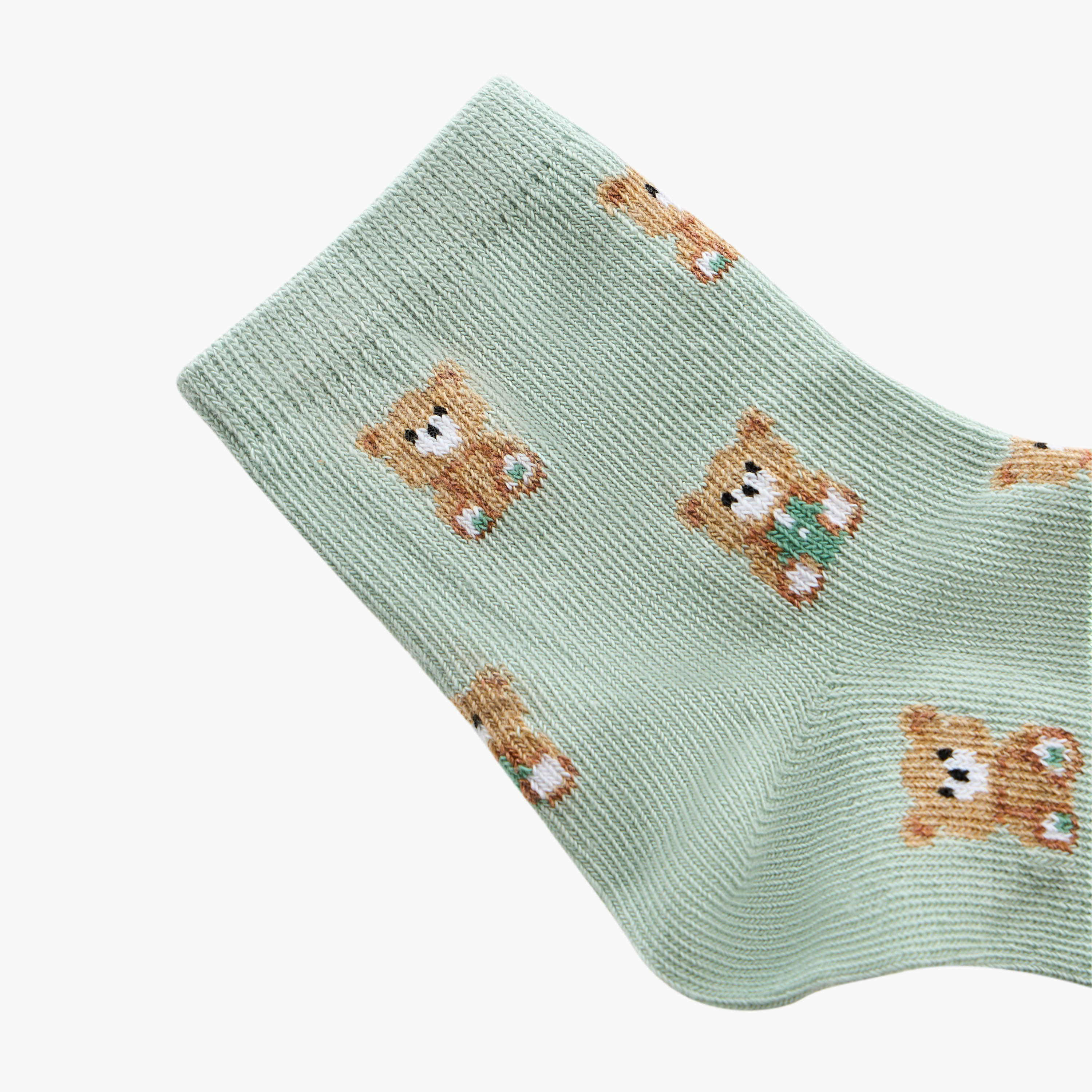 Juniors Bear Print Socks - Set of 5-baby-girls-accessories-socks-image-5