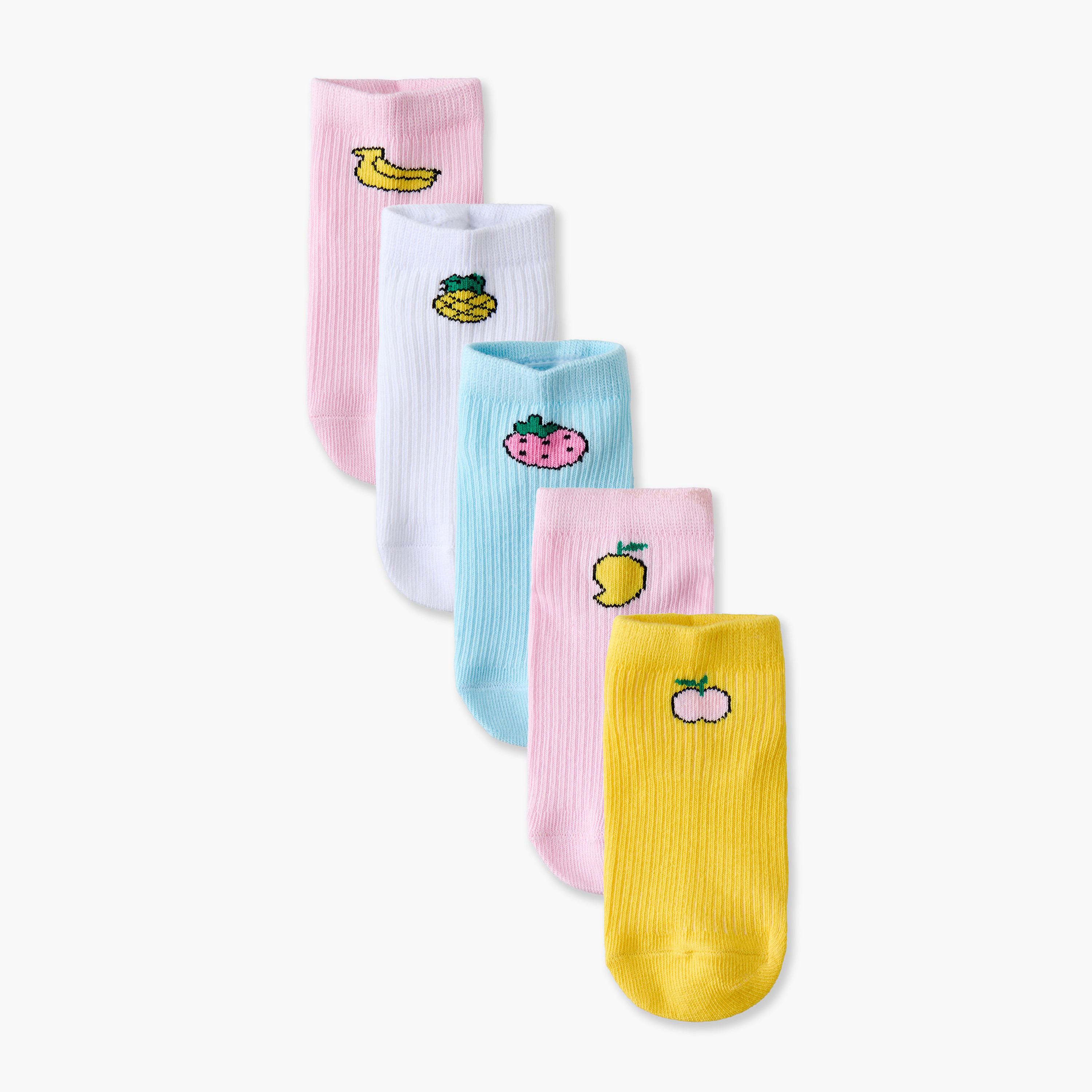 طقم جوارب للبنات الرضع بطبعة فواكه من جونيورز - 5 أزواج-baby-girls-accessories-socks-image-1