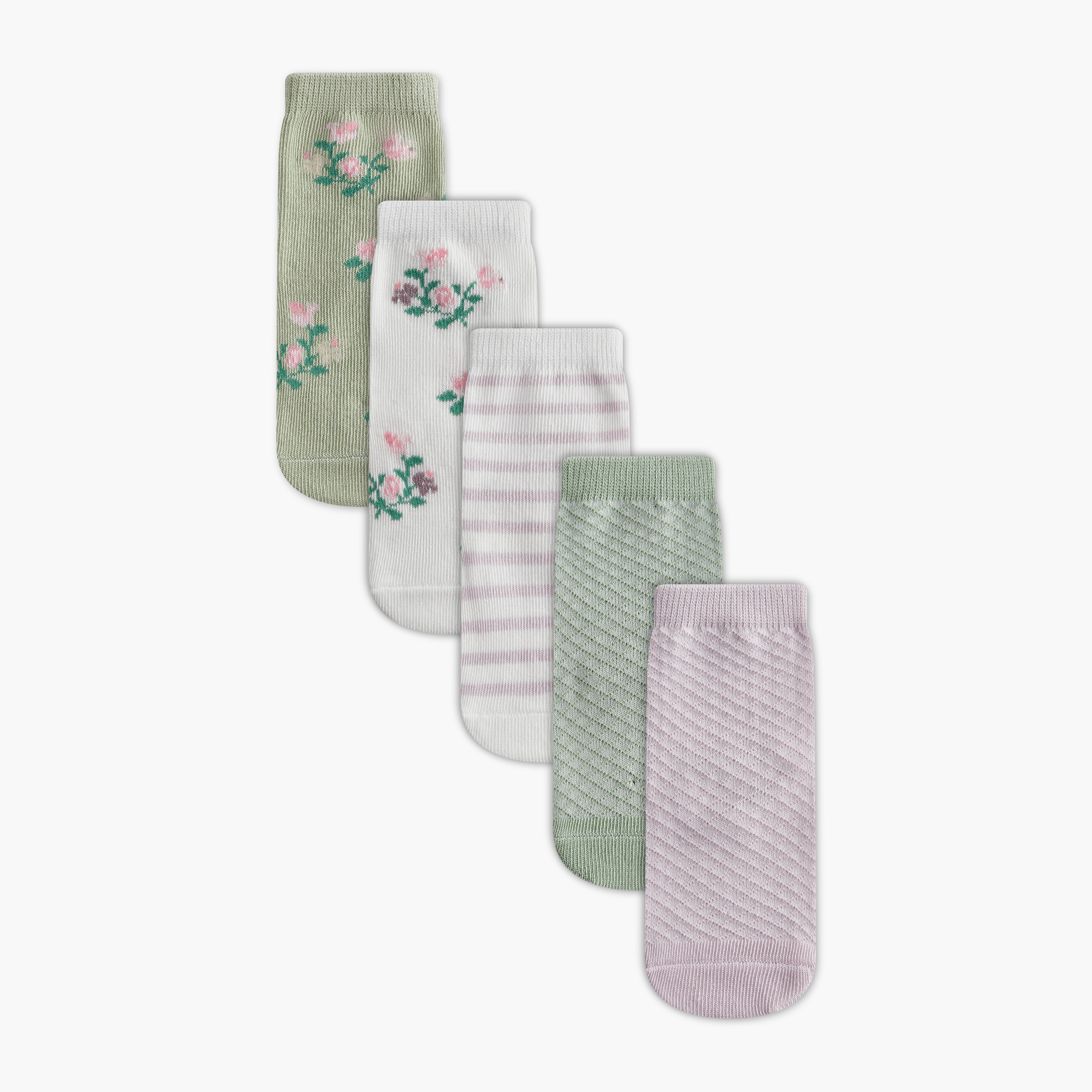 Juniors Printed Socks - Set of 5-baby-girls-accessories-socks-image-1