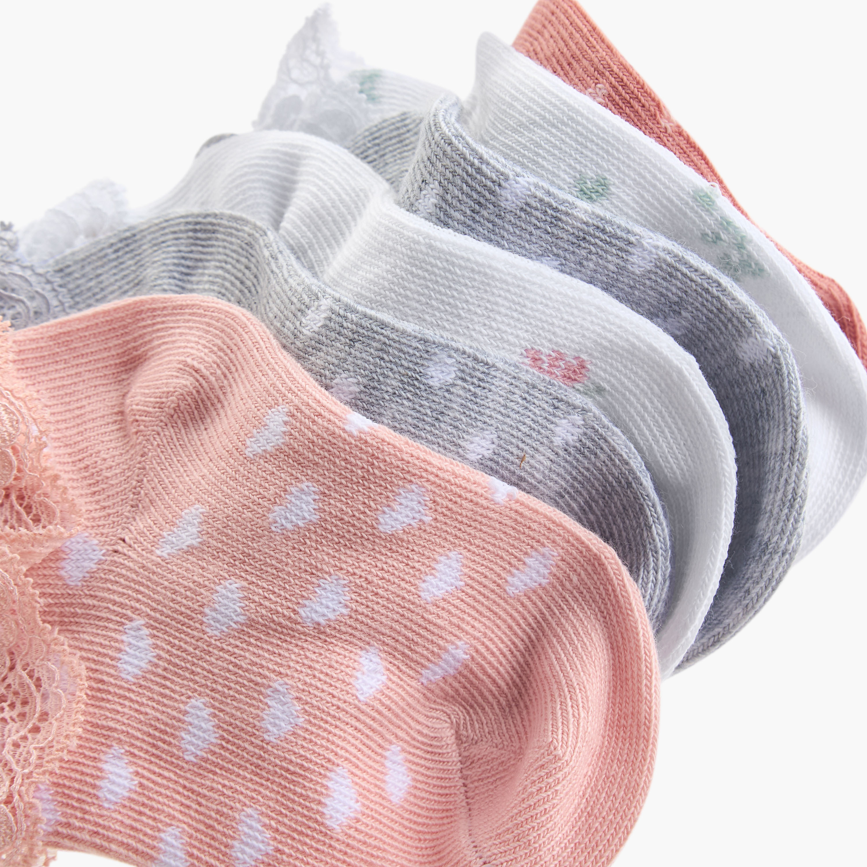 Pack of 7 Juniors Baby Girls Socks with Print and Frill-baby-girls-accessories-socks-image-4