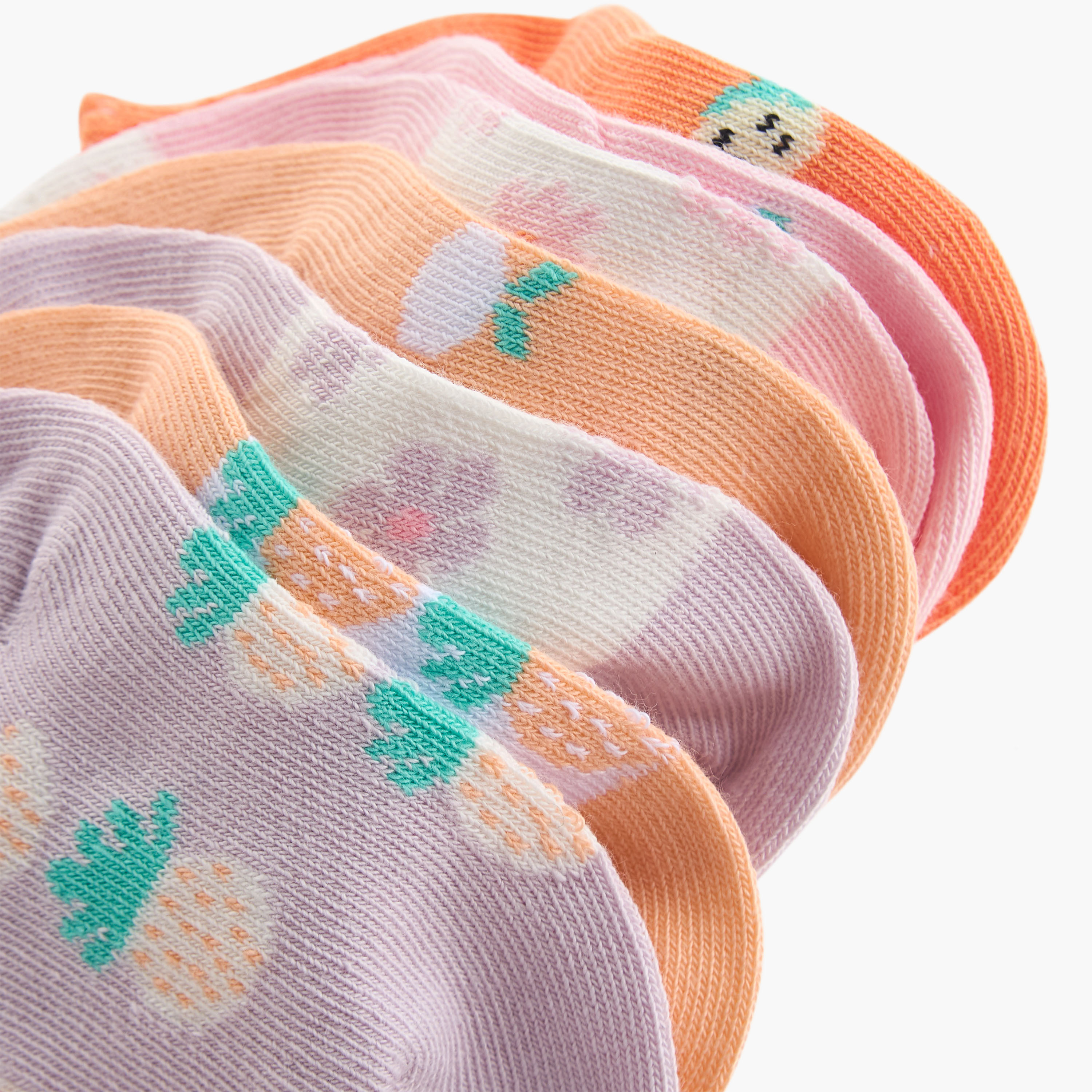 Pack of 7 Juniors Baby Girls Socks with Print-baby-girls-accessories-socks-image-4