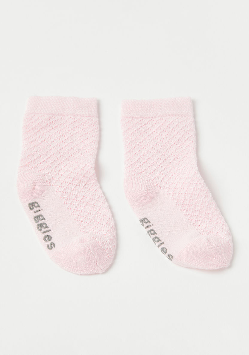 Giggles Textured Ankle Length Socks - Set of 2-Socks-image-0
