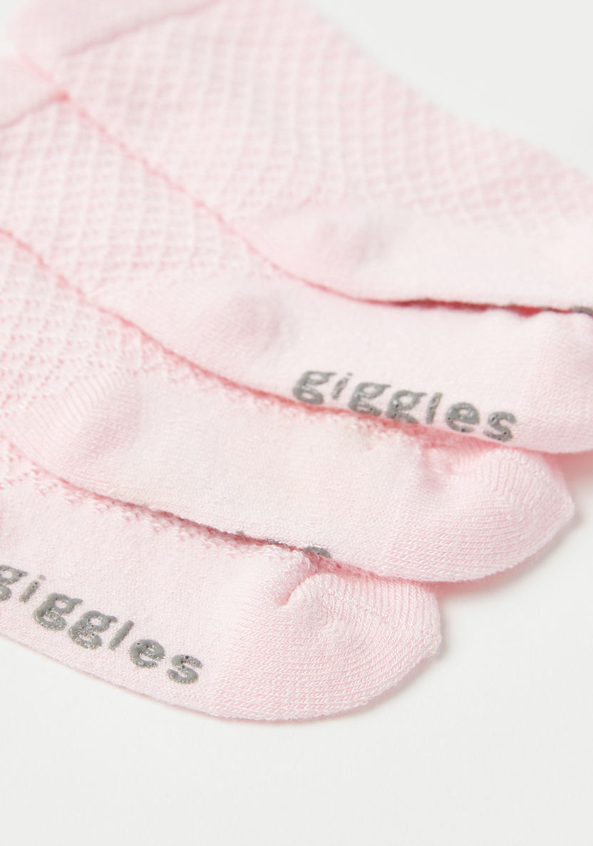 Giggles Textured Ankle Length Socks - Set of 2-Socks-image-2