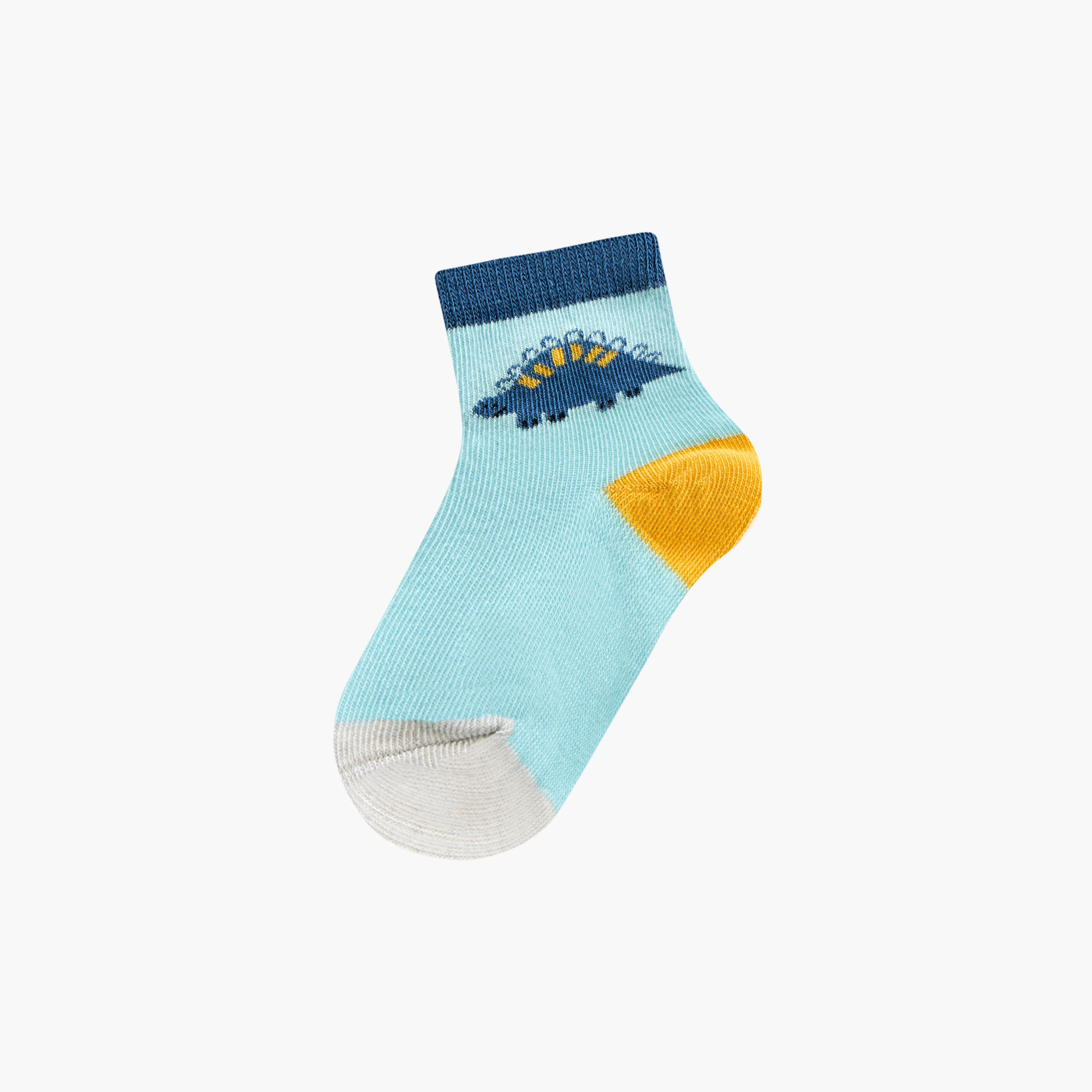 طقم جوارب 3 أزواج بطول الكاحل بتفاصيل ديناصور من جونيورز-baby-boys-accessories-socks-image-2