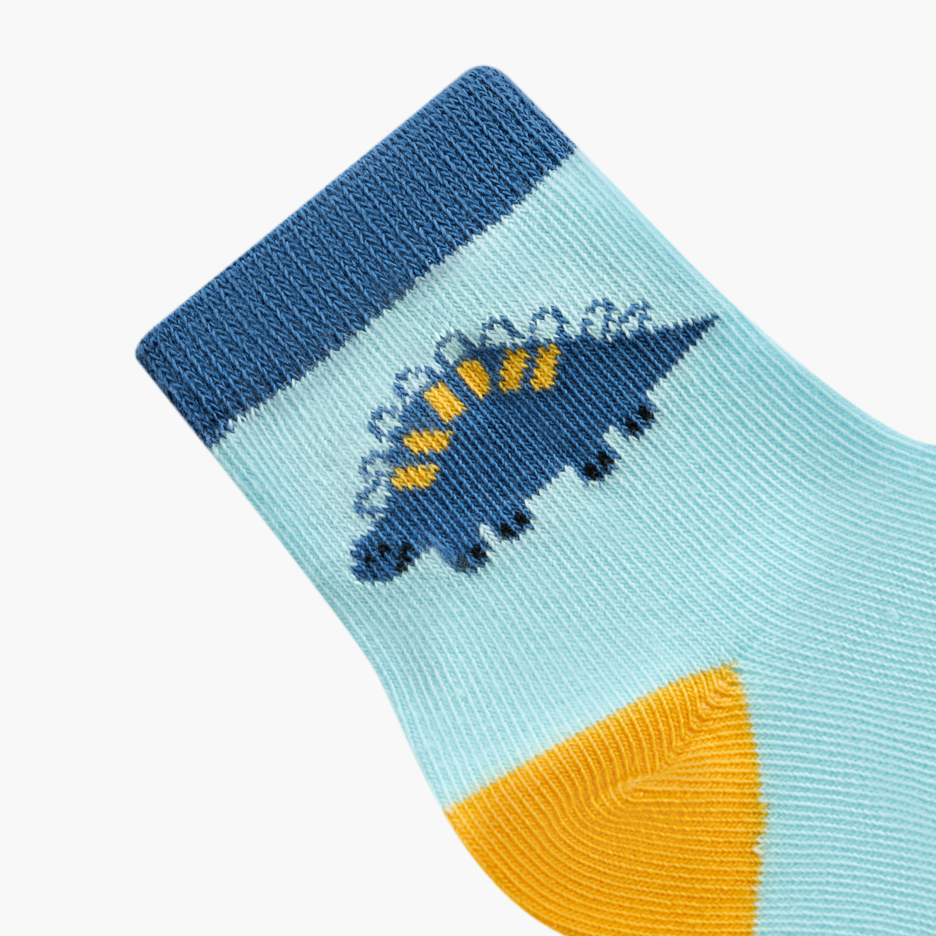طقم جوارب 3 أزواج بطول الكاحل بتفاصيل ديناصور من جونيورز-baby-boys-accessories-socks-image-5