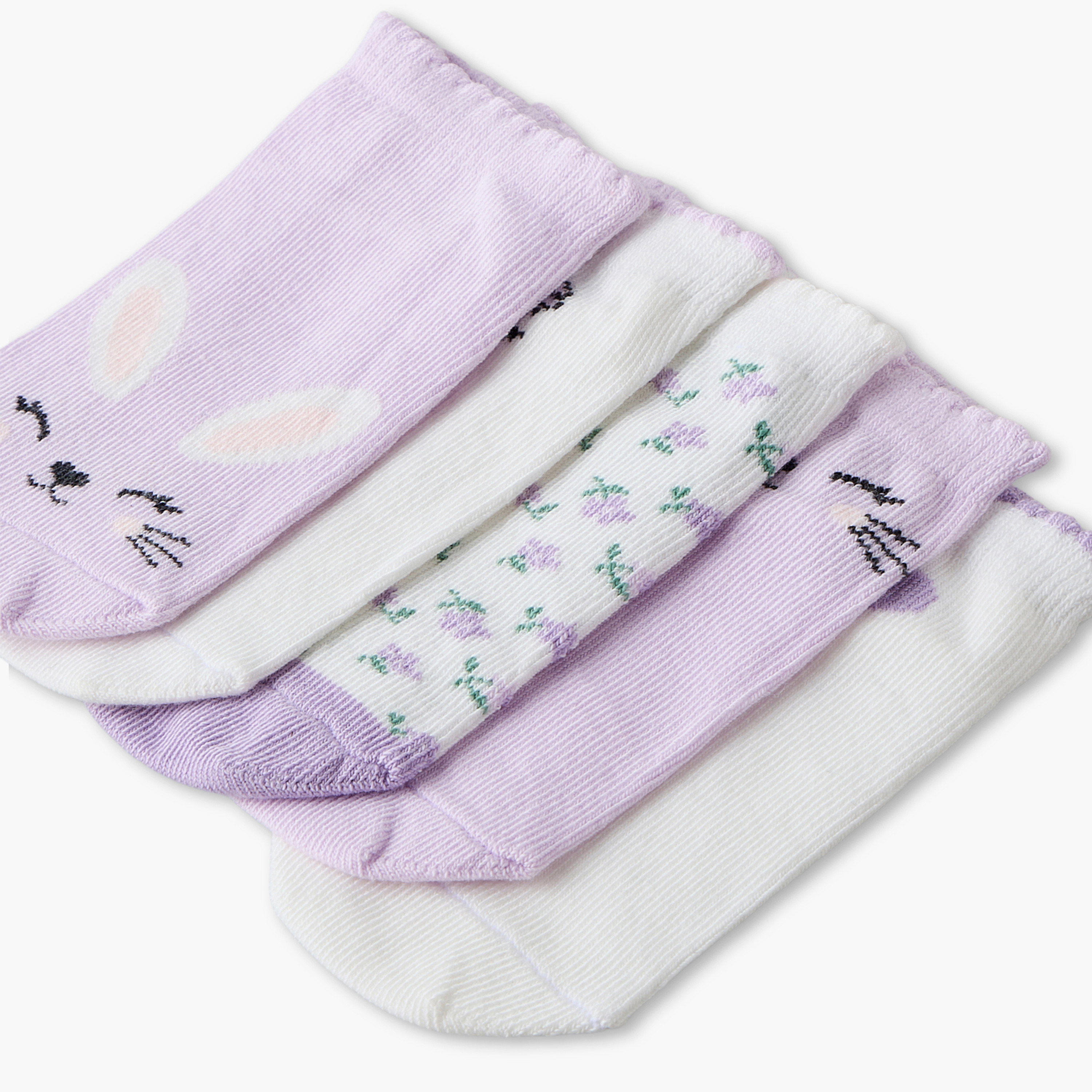 Pack of 5 Juniors Baby Girls Socks with Bunny Print-baby-girls-accessories-socks-image-8
