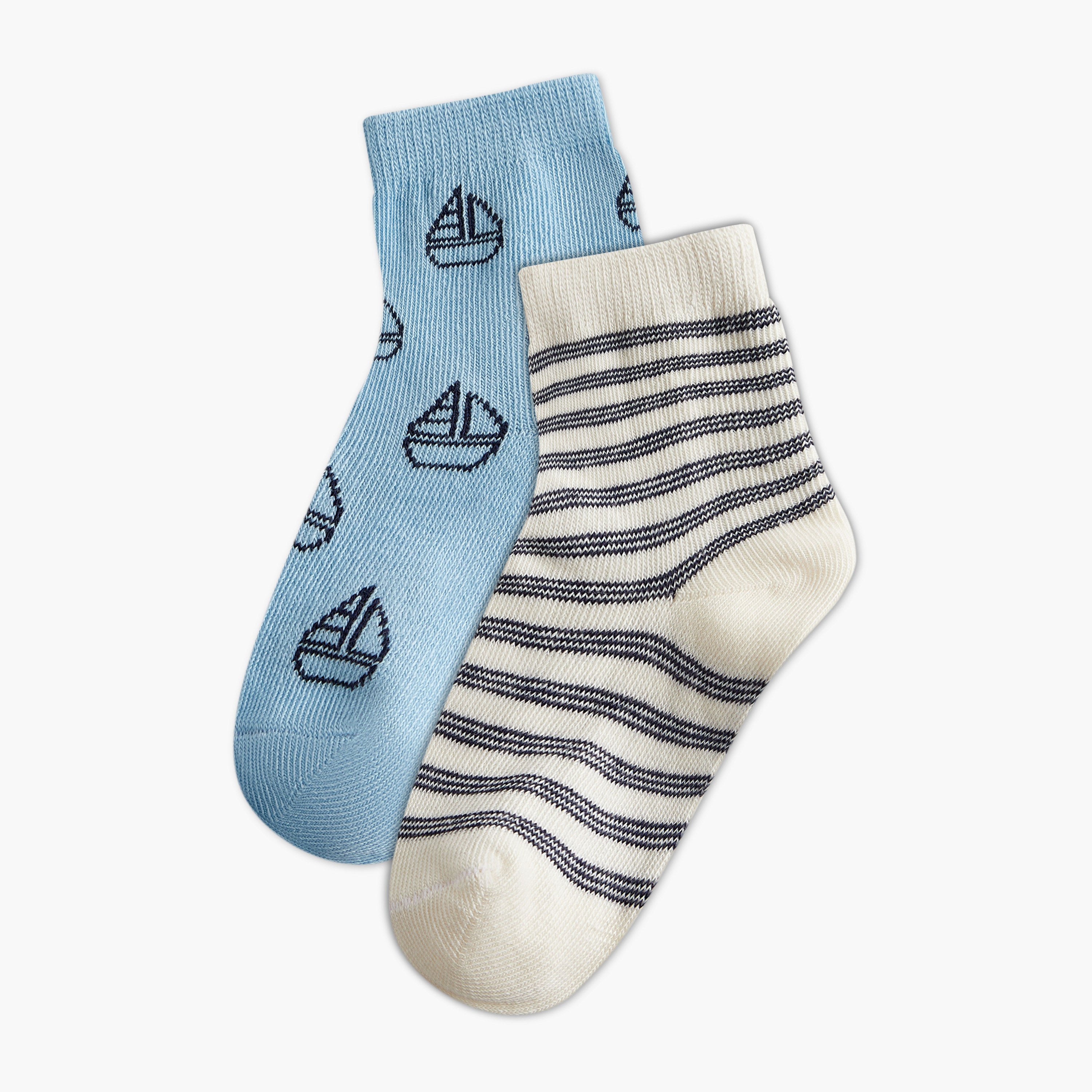 Juniors Assorted Ankle Length Socks - Set of 2-baby-boys-accessories-socks-image-1