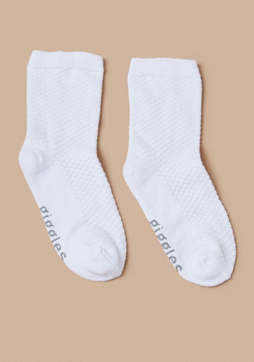 Giggles Textured Crew Length Socks - Set of 2-Socks-image-0