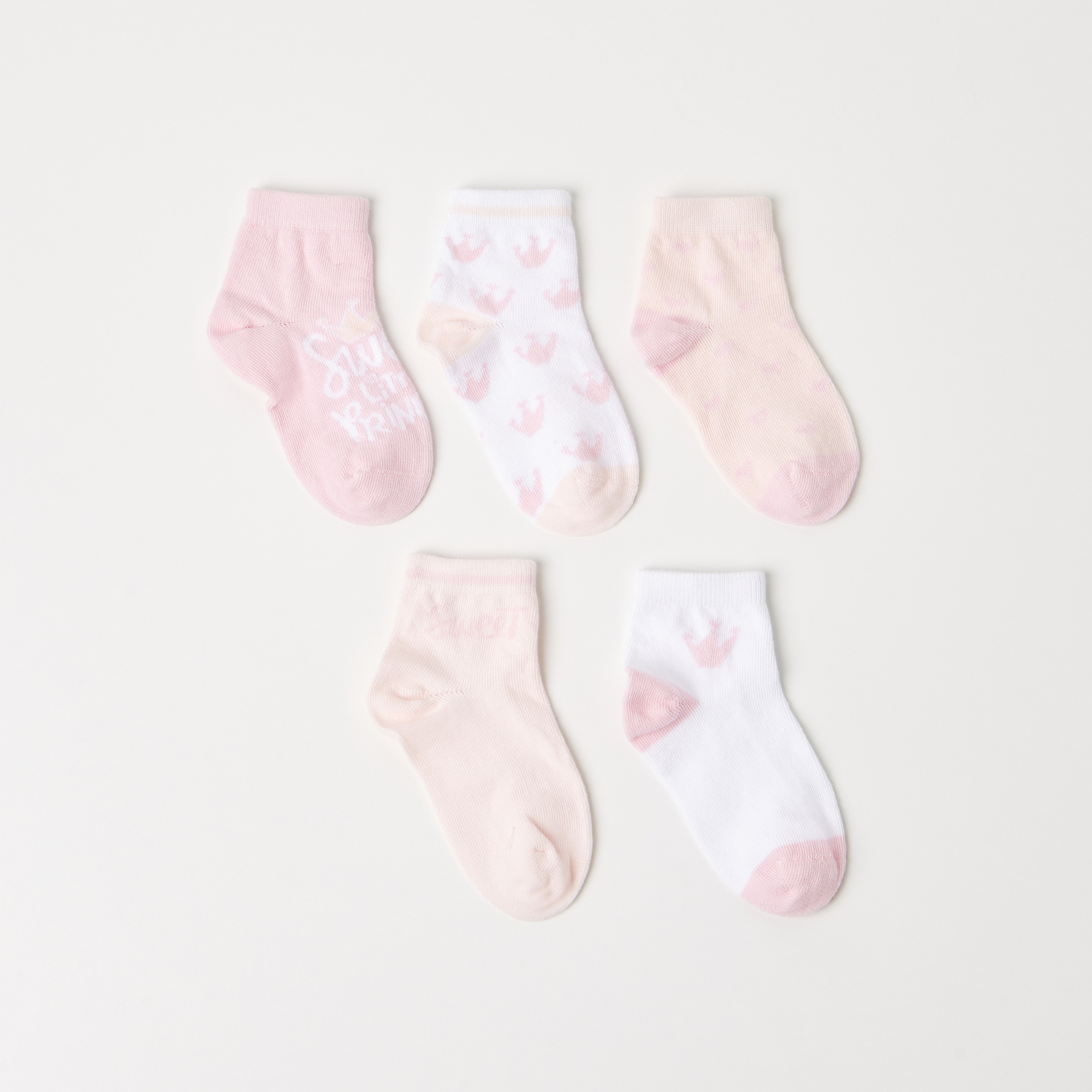 Juniors Printed Socks - Set of 5-baby-girls-accessories-socks-image-1