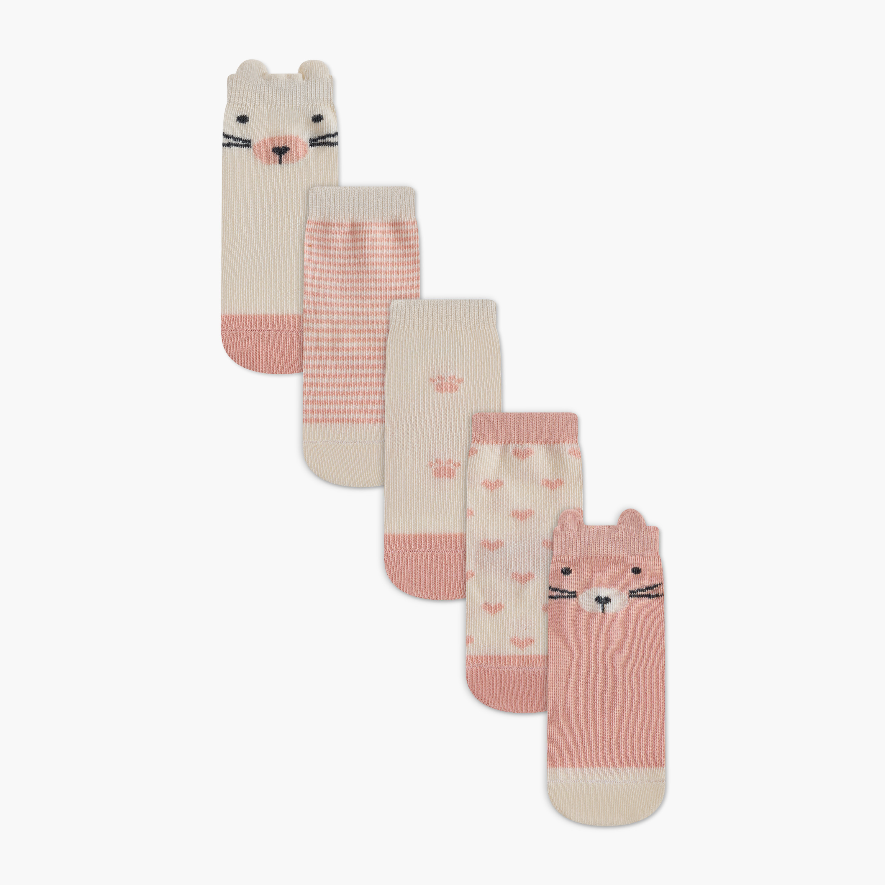 Juniors Printed Ankle Length Socks - Set of 5-baby-boys-accessories-socks-image-1