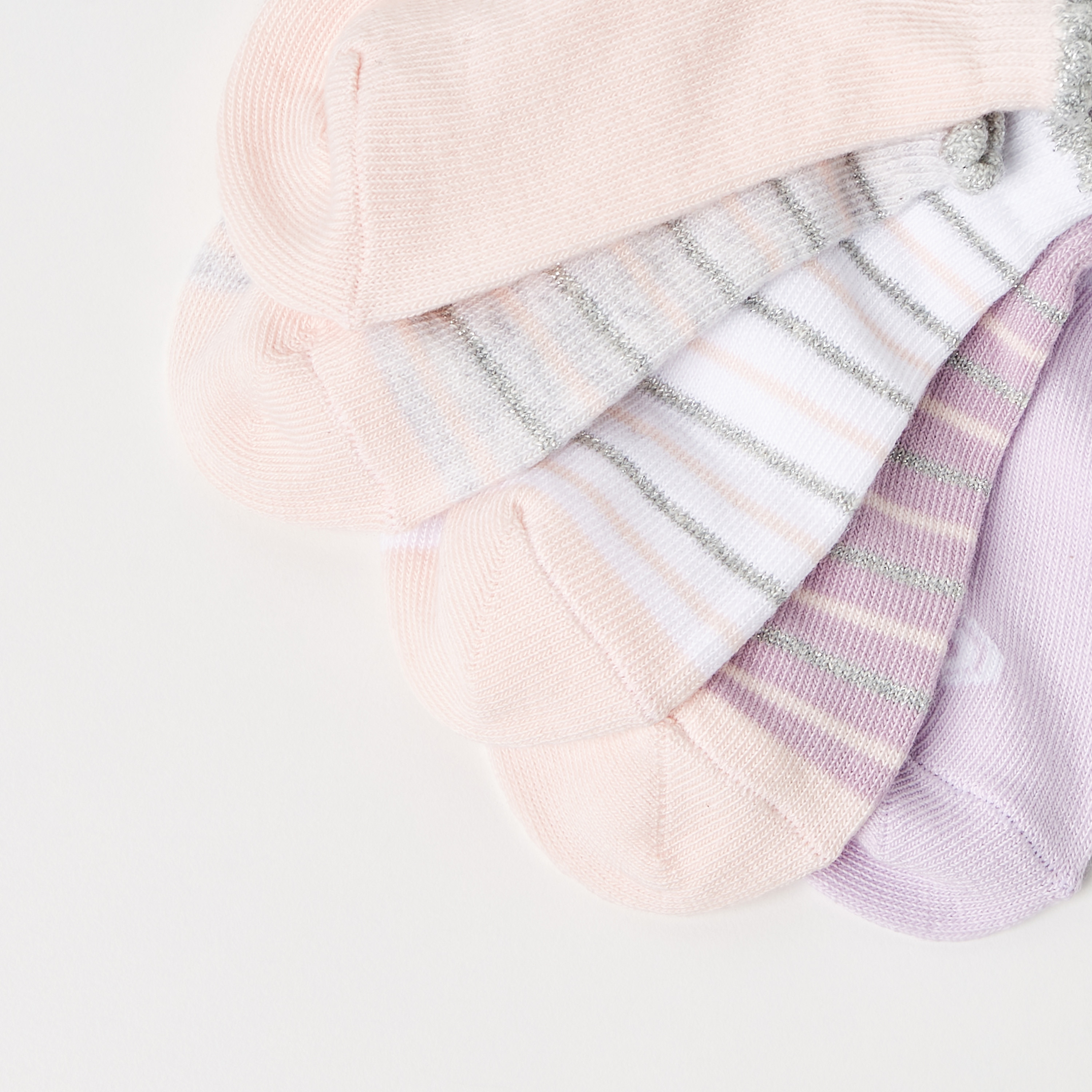 جوارب مخططة من جونيورز - طقم من 5 أزواج-baby-girls-accessories-socks-image-4
