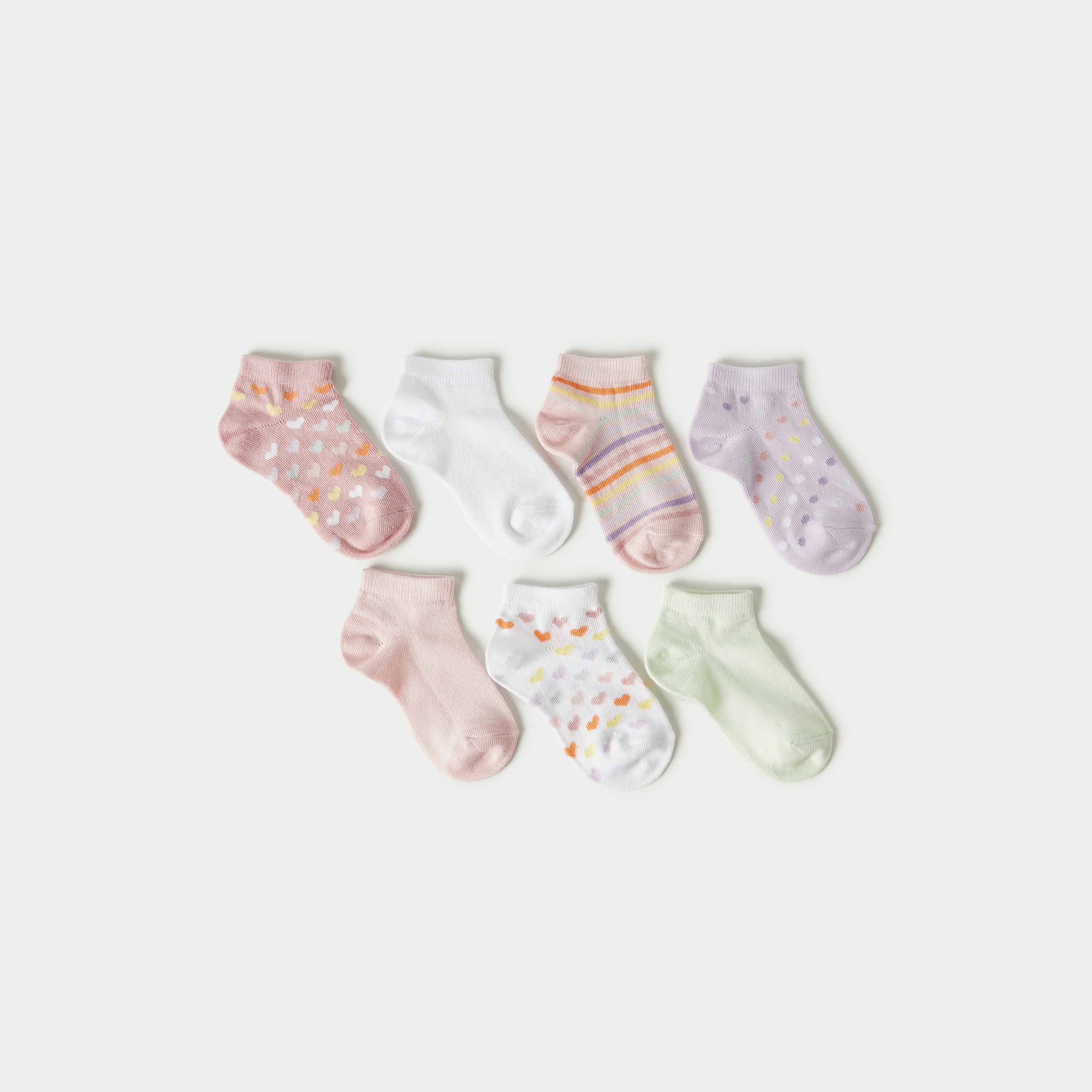 Juniors Assorted Ankle Length Socks - Set of 7-baby-girls-accessories-socks-image-1