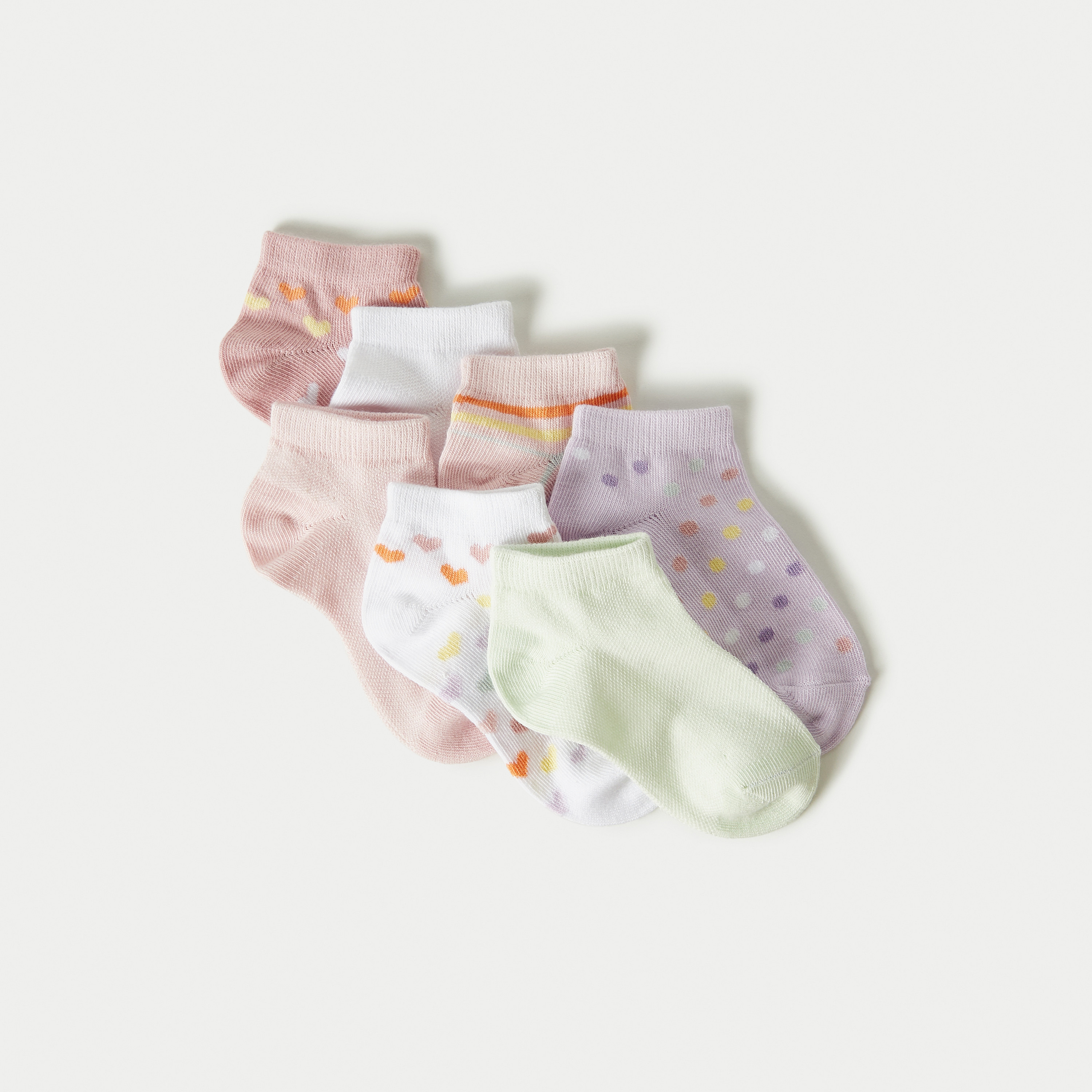 Juniors Assorted Ankle Length Socks - Set of 7-baby-girls-accessories-socks-image-2