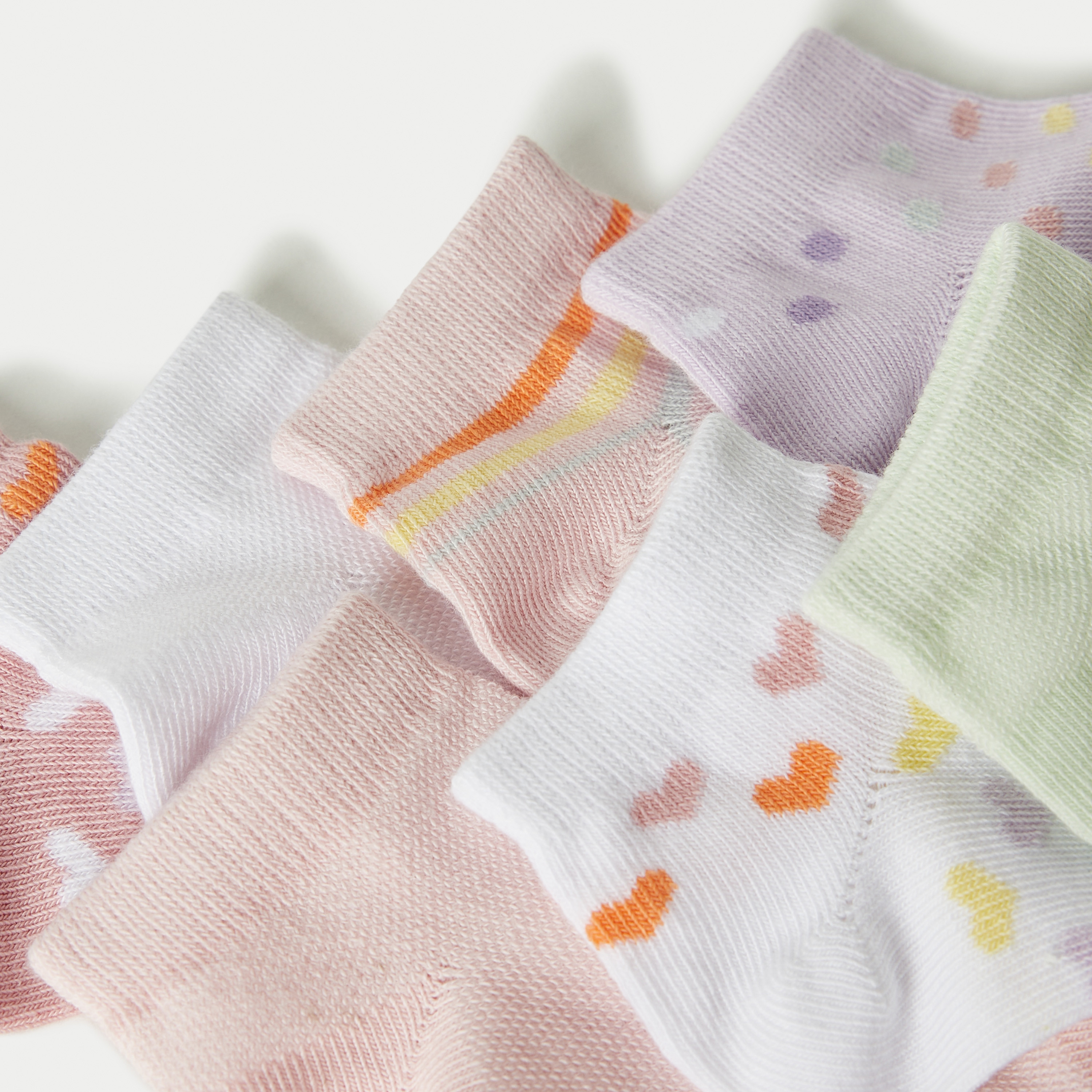 Juniors Assorted Ankle Length Socks - Set of 7-baby-girls-accessories-socks-image-3