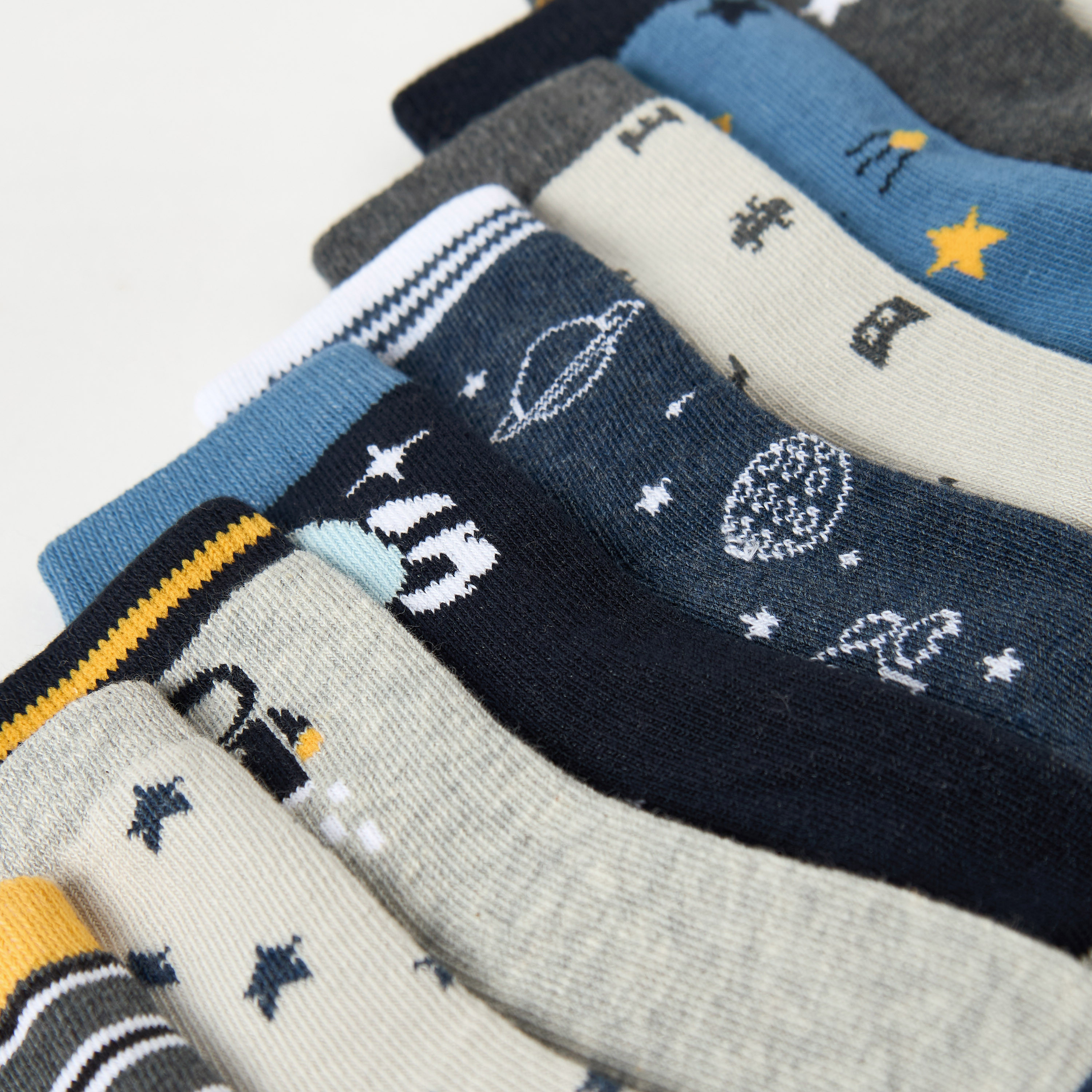 Juniors Space Print Socks - Set of 10-baby-boys-accessories-socks-image-3