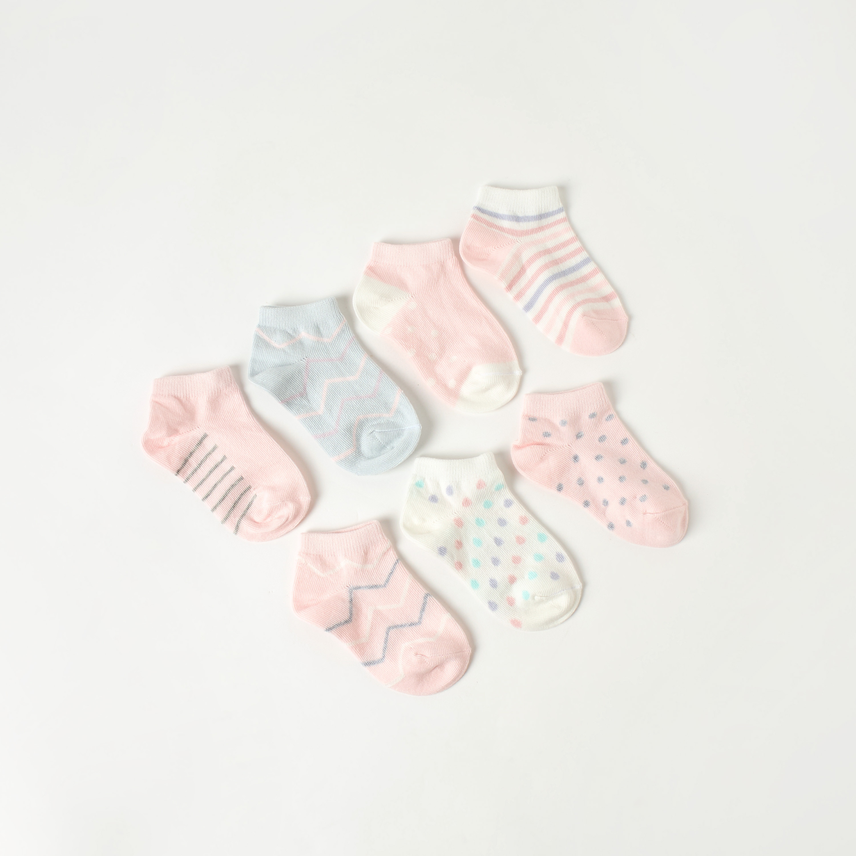 طقم جوارب 7 أزواج بطول الكاحل بطبعات من جونيورز-baby-girls-accessories-socks-image-4