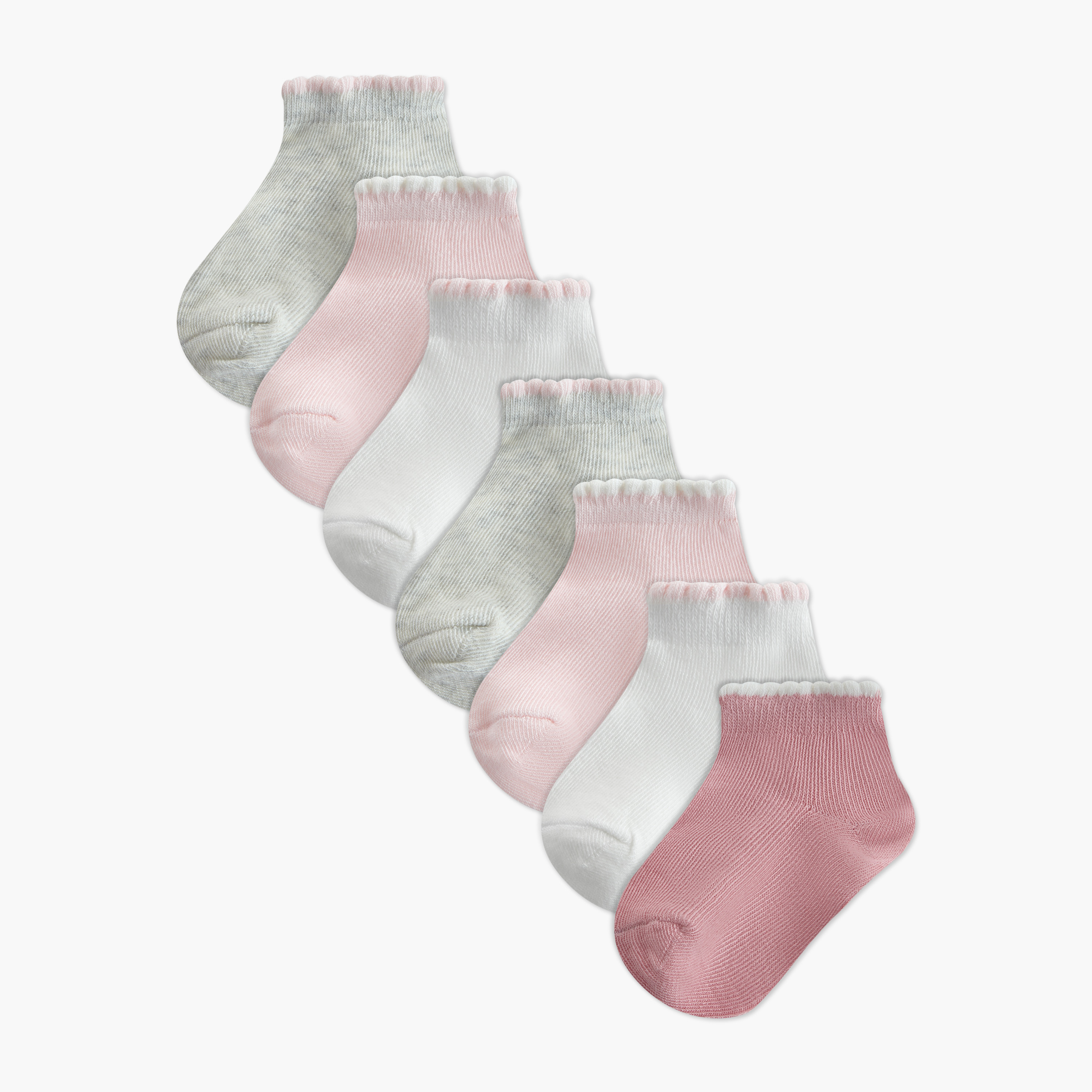 Pack of 7 Juniors Baby Girls Socks Quarter Length-baby-girls-accessories-socks-image-1